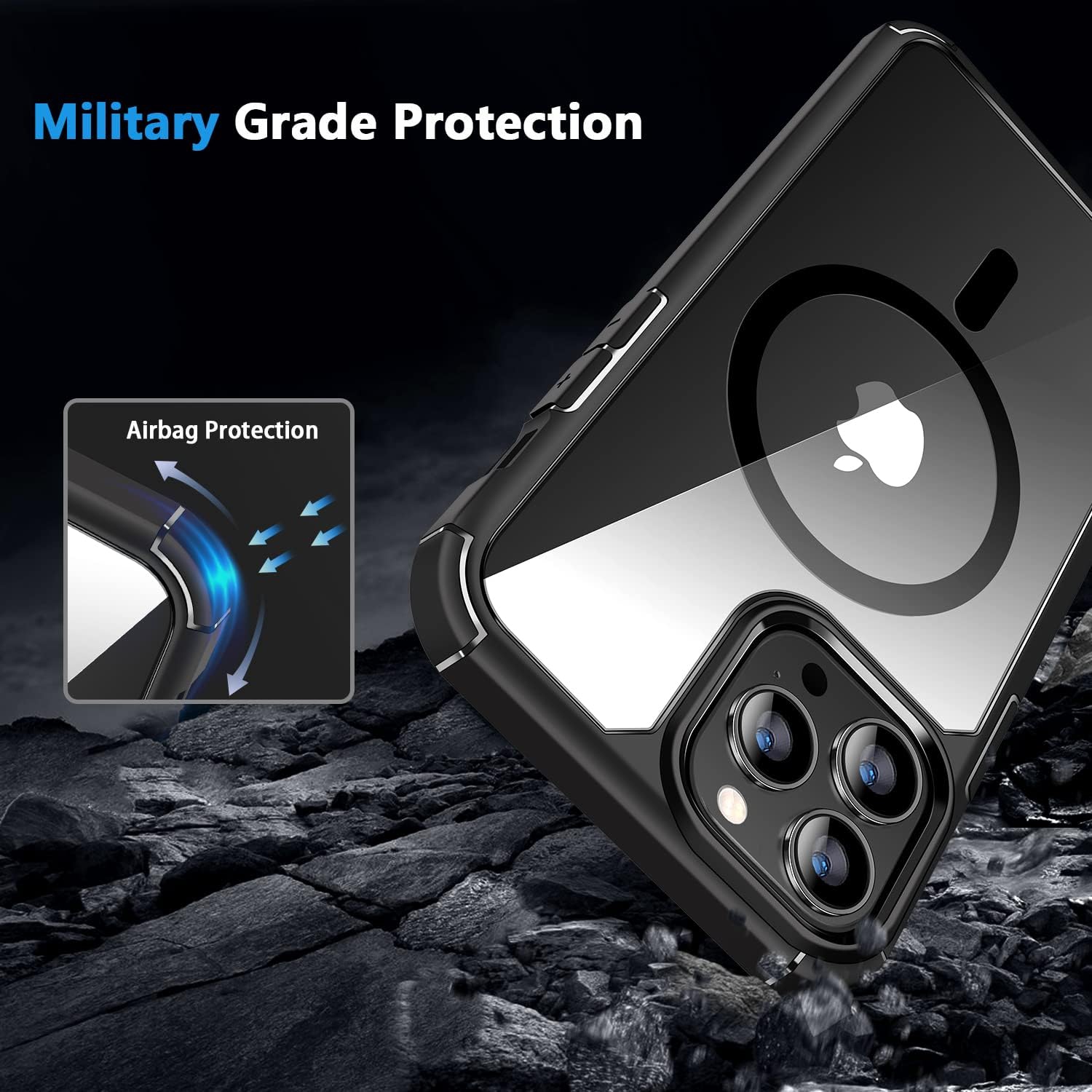 Magnetic Case Compatible with iPhone 13 Pro Case [Compatible with MagSafe] with Screen Protector and Camera Lens