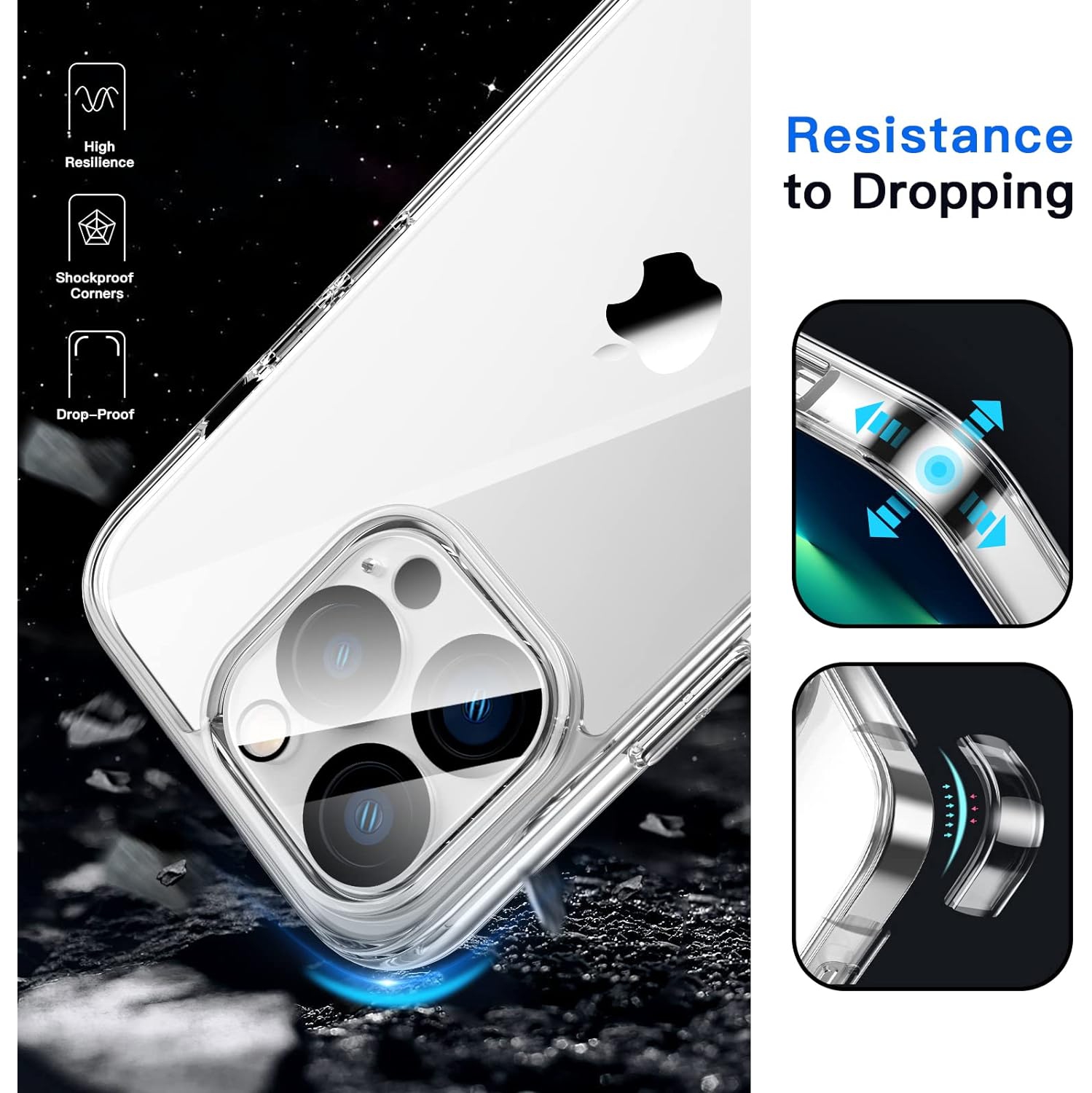 3 in 1 Case for iPhone 13 Pro 6.1-Inch, with 2-Pack Screen Protector and 2-Pack Camera Lens Protector,