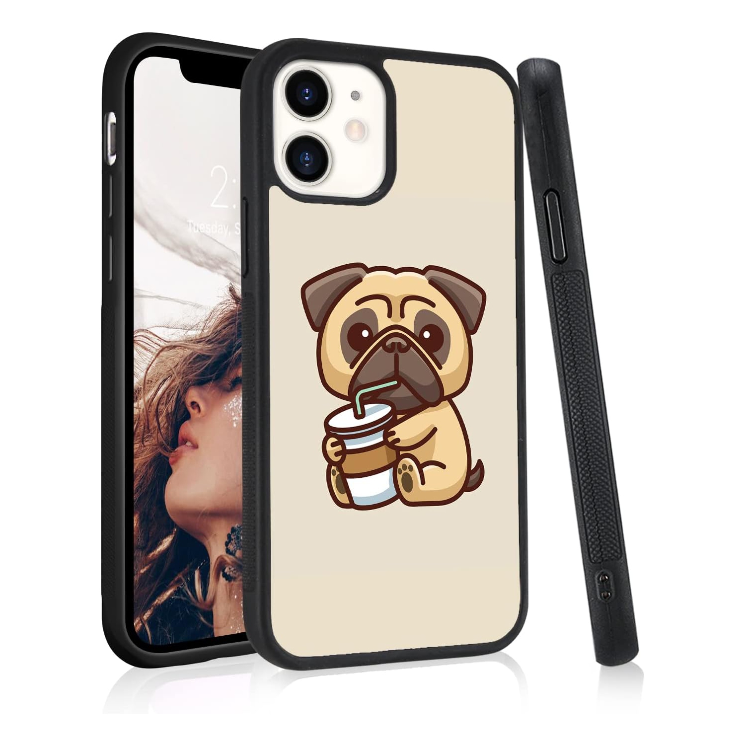 Brown Dog Pattern for iPhone 6/6s Case Shockproof Anti-Scratch Protective Cover Soft TPU Hard Back Cute Animal Slim