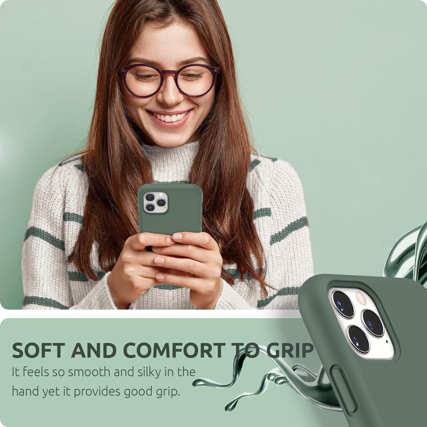 Silicone Case for iPhone 11 Pro Case, Liquid Silicone Protective Phone Case Cover (Full Body, Soft Case