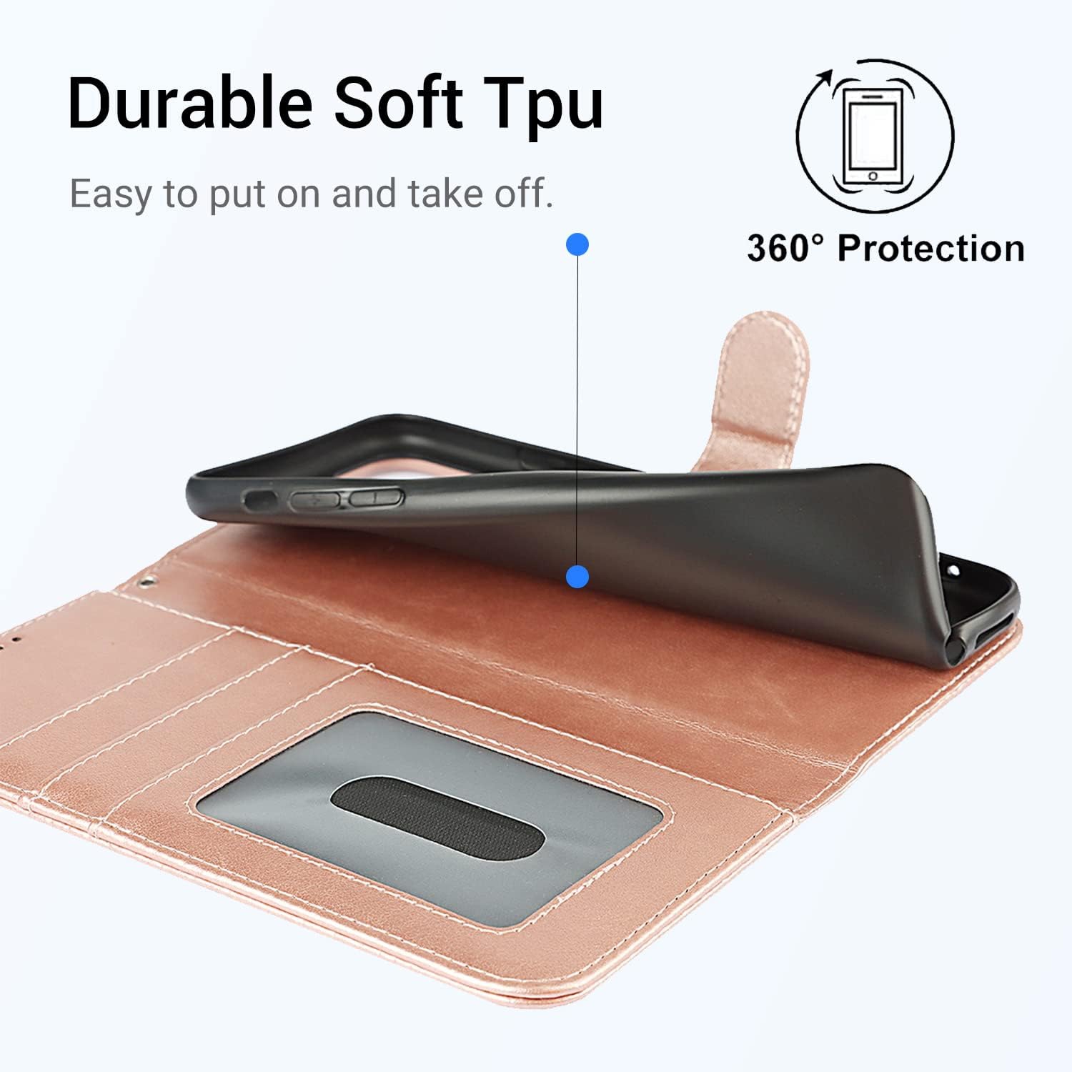iPhone 11 Pro Case Wallet,Premium Leather Card Holder Card Slot Magnetic Closure Flip Kickstand Women Wallet