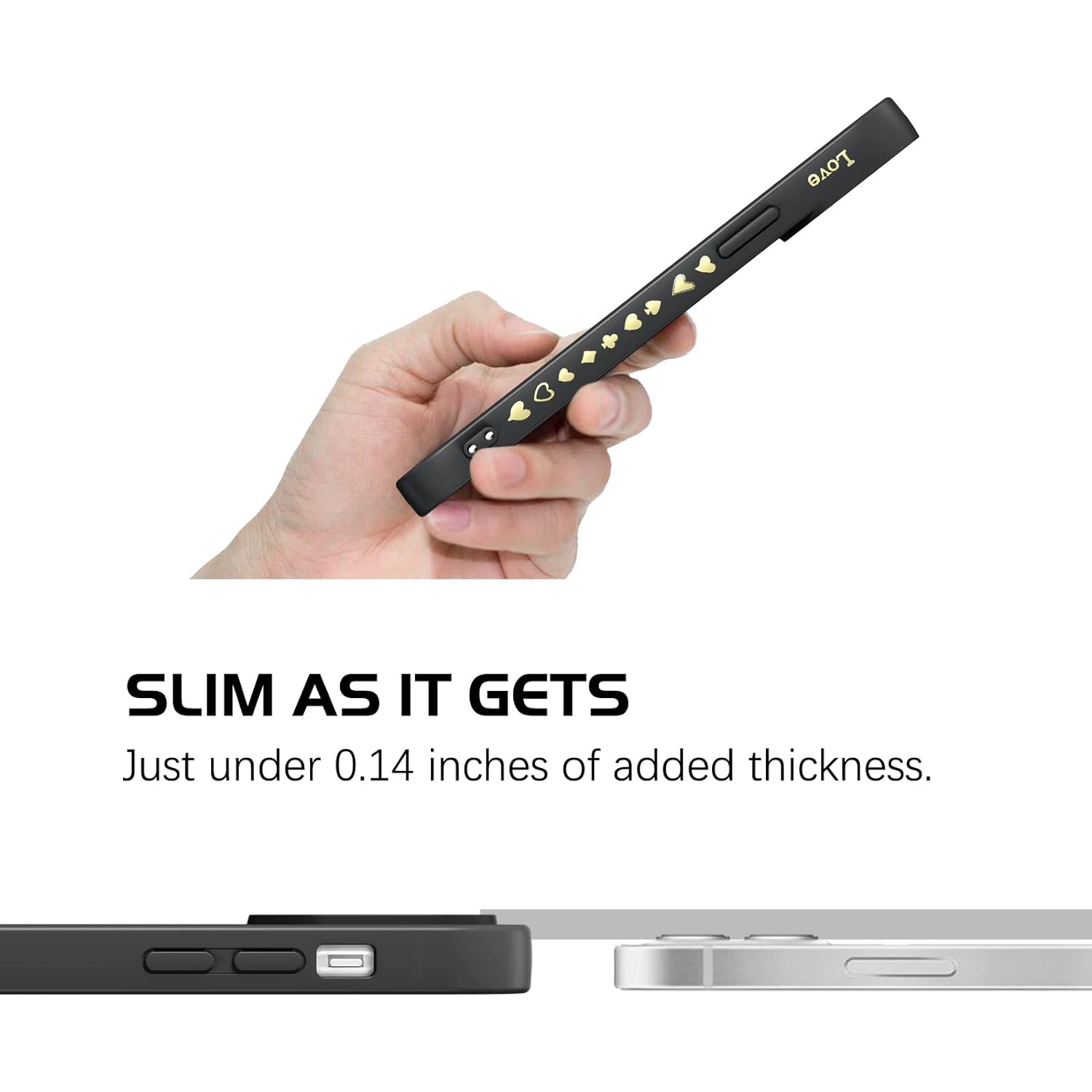 iPhone 12 Case, iPhone 12 Phone Case Cute Plated Love Heart Cover for Women Girls Slim Thin Lightweight