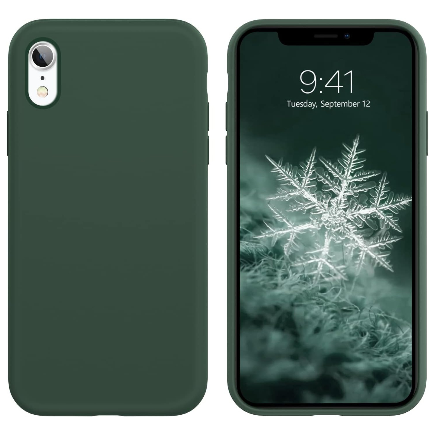 iPhone XR Case,Liquid Silicone Soft Gel Rubber Slim Cover with Microfiber Cloth Lining Cushion Shockproof Full