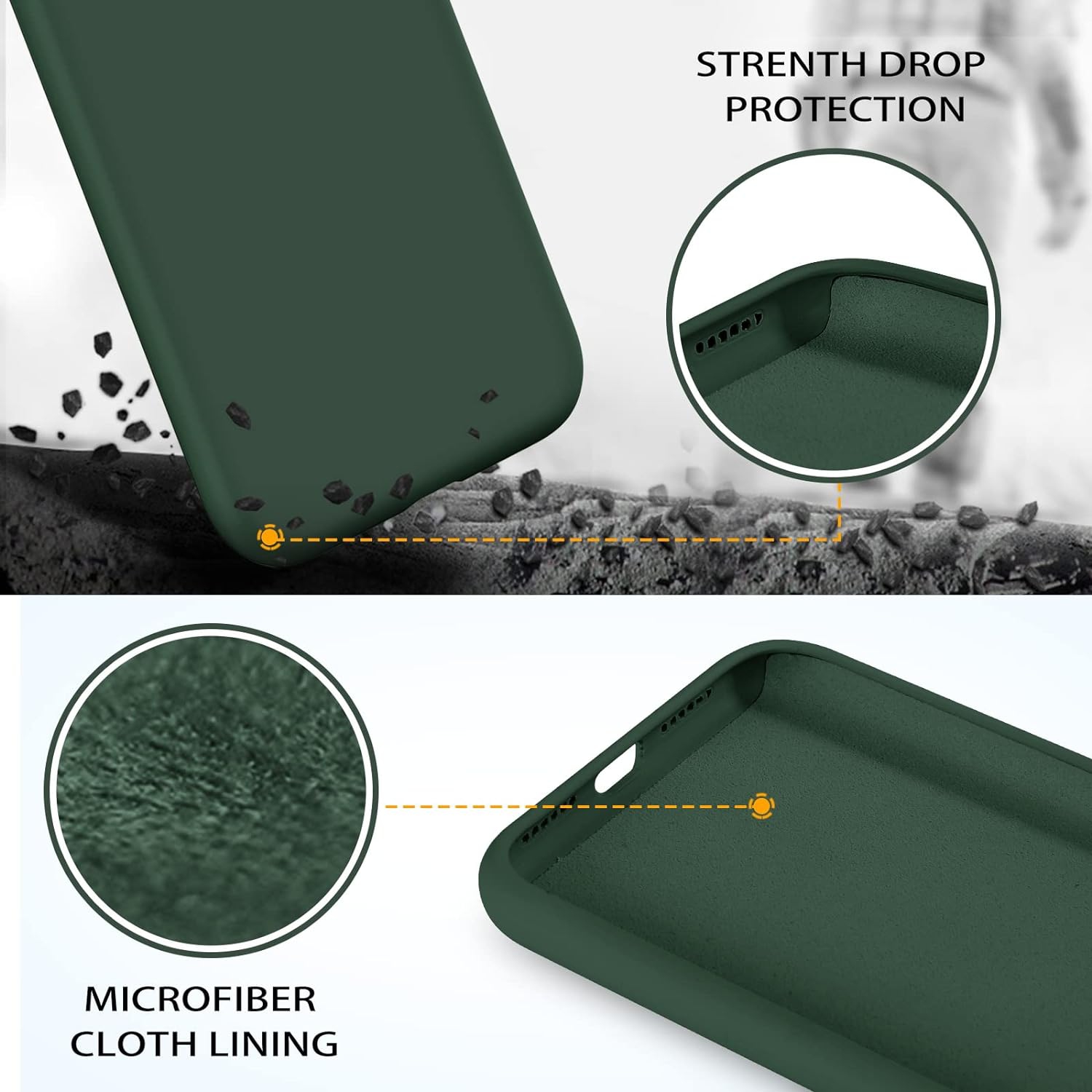 iPhone XR Case,Liquid Silicone Soft Gel Rubber Slim Cover with Microfiber Cloth Lining Cushion Shockproof Full