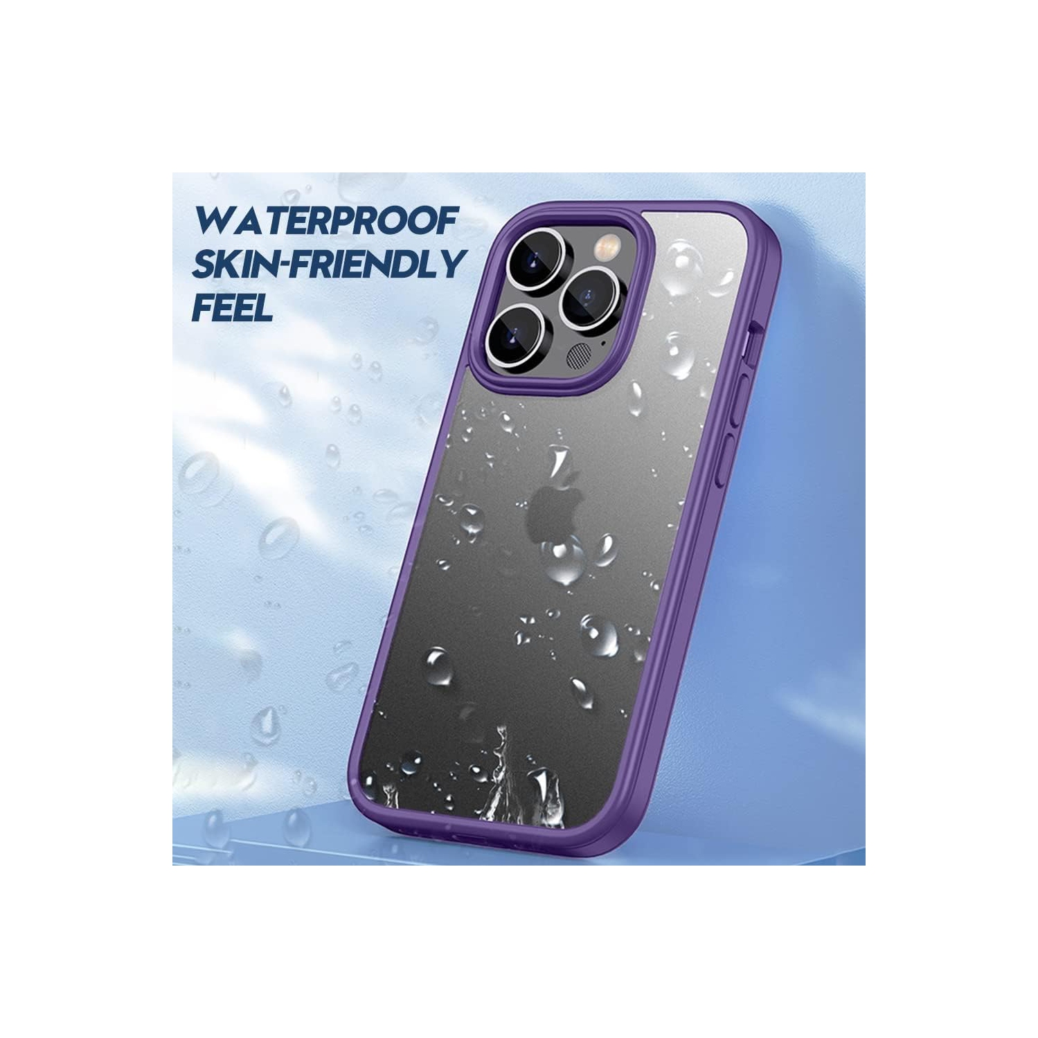For iPhone 14 Case， Shockproof Protective Hard Back Case， Translucent Matte with Silicone Protective