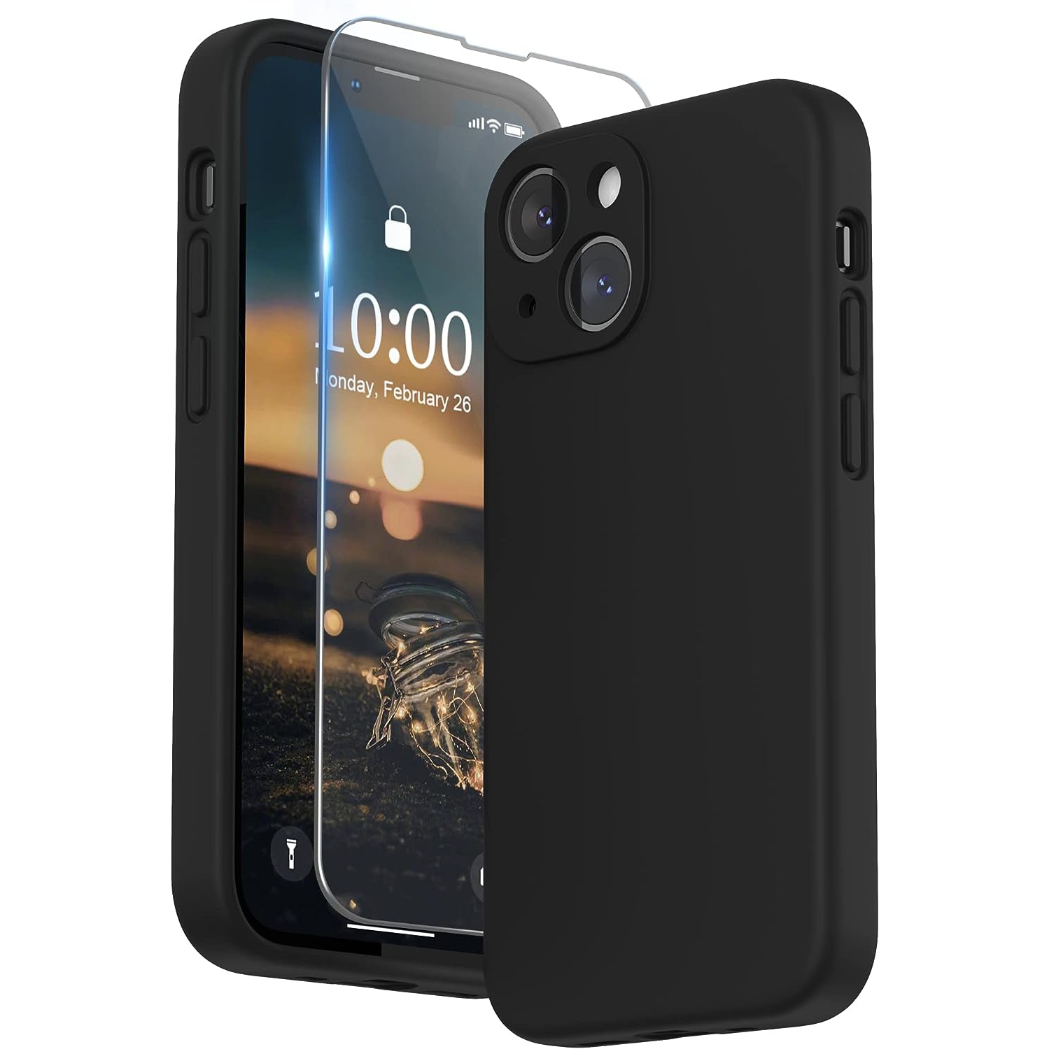 Designed for iPhone 13 Mini Case with Screen Protector, Liquid