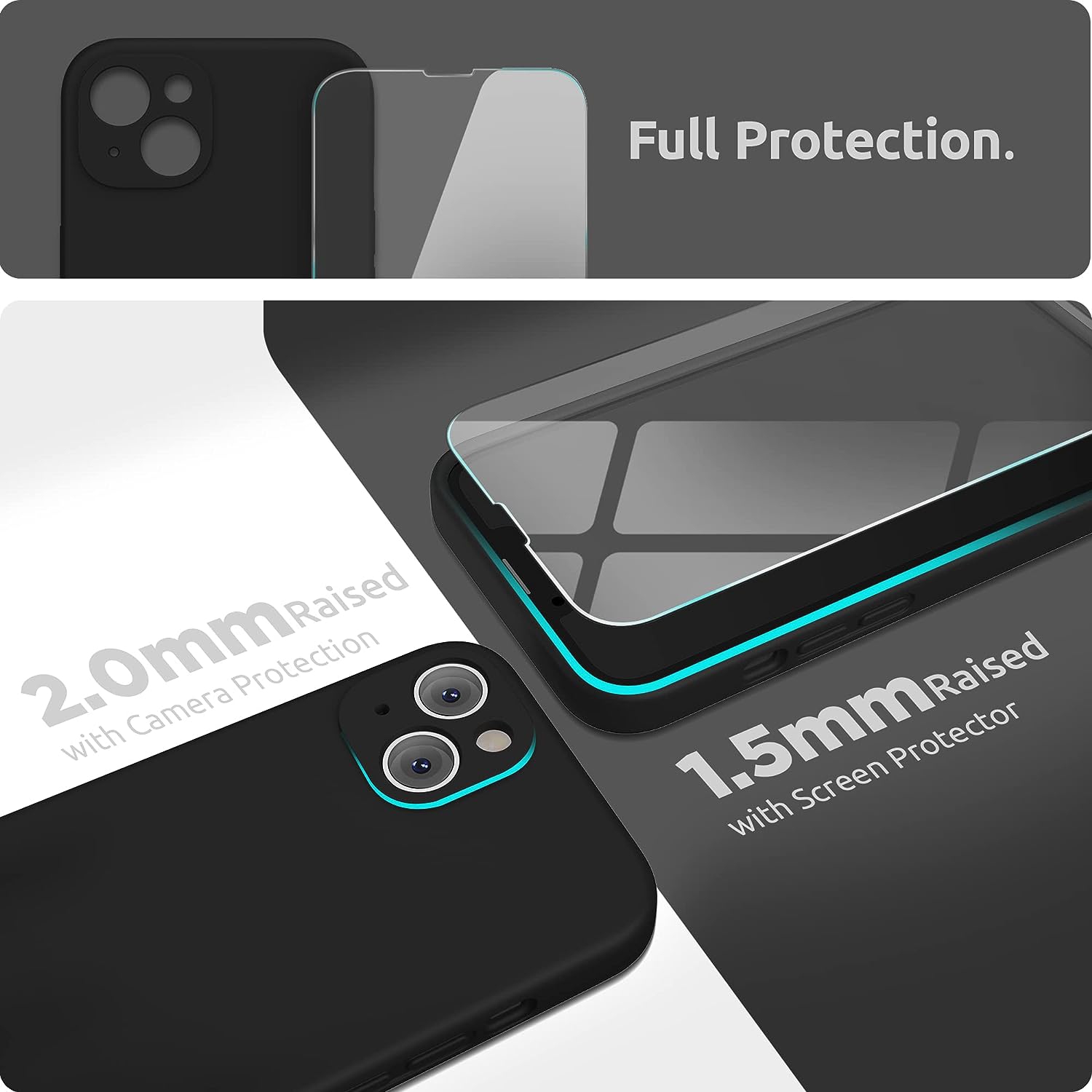 Designed for iPhone 13 Mini Case with Screen Protector, Liquid