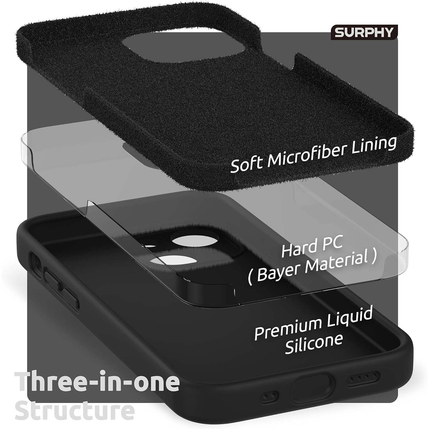 Designed for iPhone 13 Mini Case with Screen Protector, Liquid