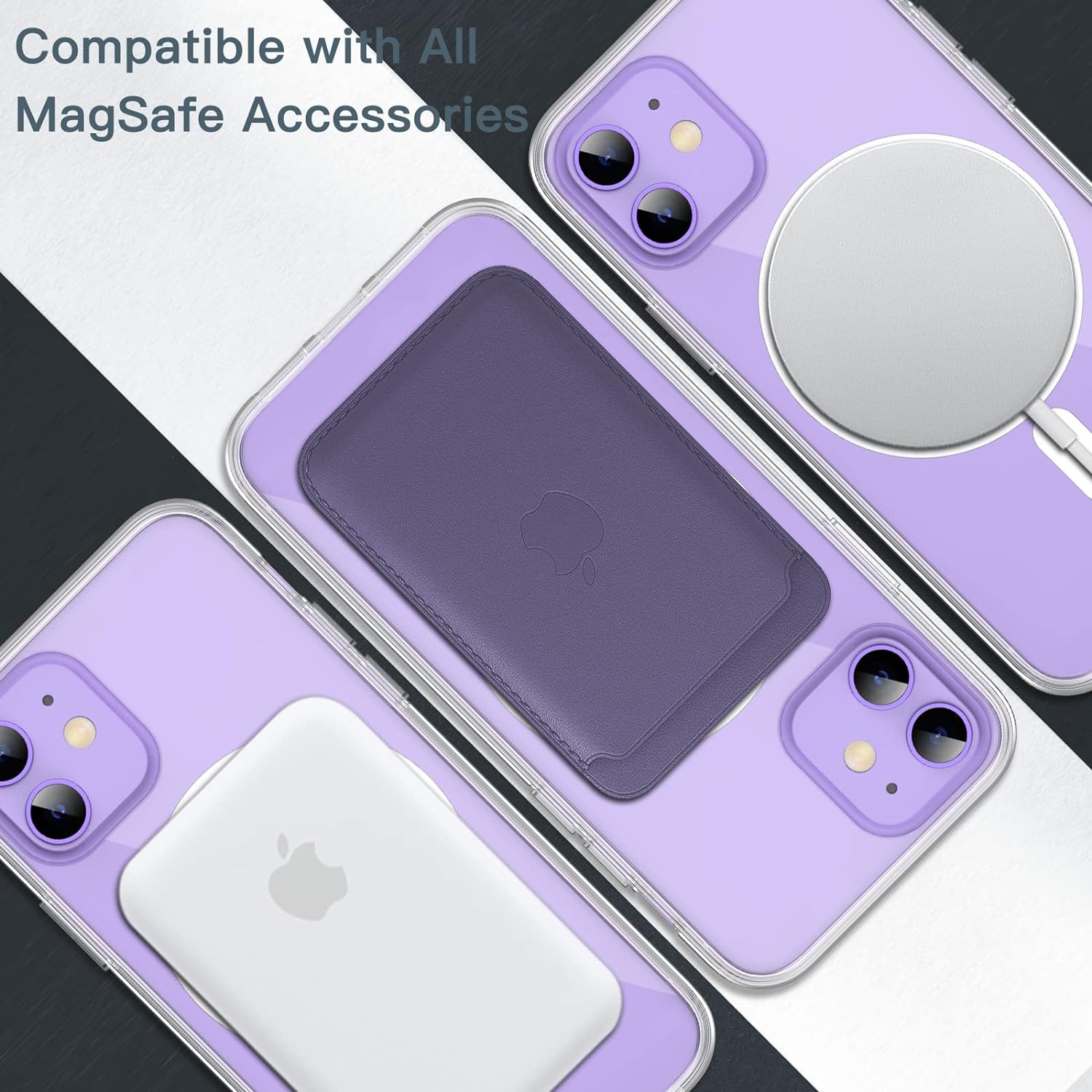 Magnetic Case for iPhone 12 Mini 5.4-Inch Compatible with MagSafe Wireless Charging, Shockproof Phone Bumper