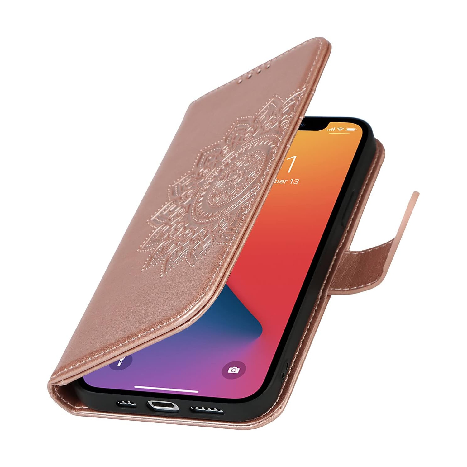 iPhone 11 Pro Max Wallet Case,Premium Leather Card Holder Card Slot Magnetic Closure Flip Kickstand Women