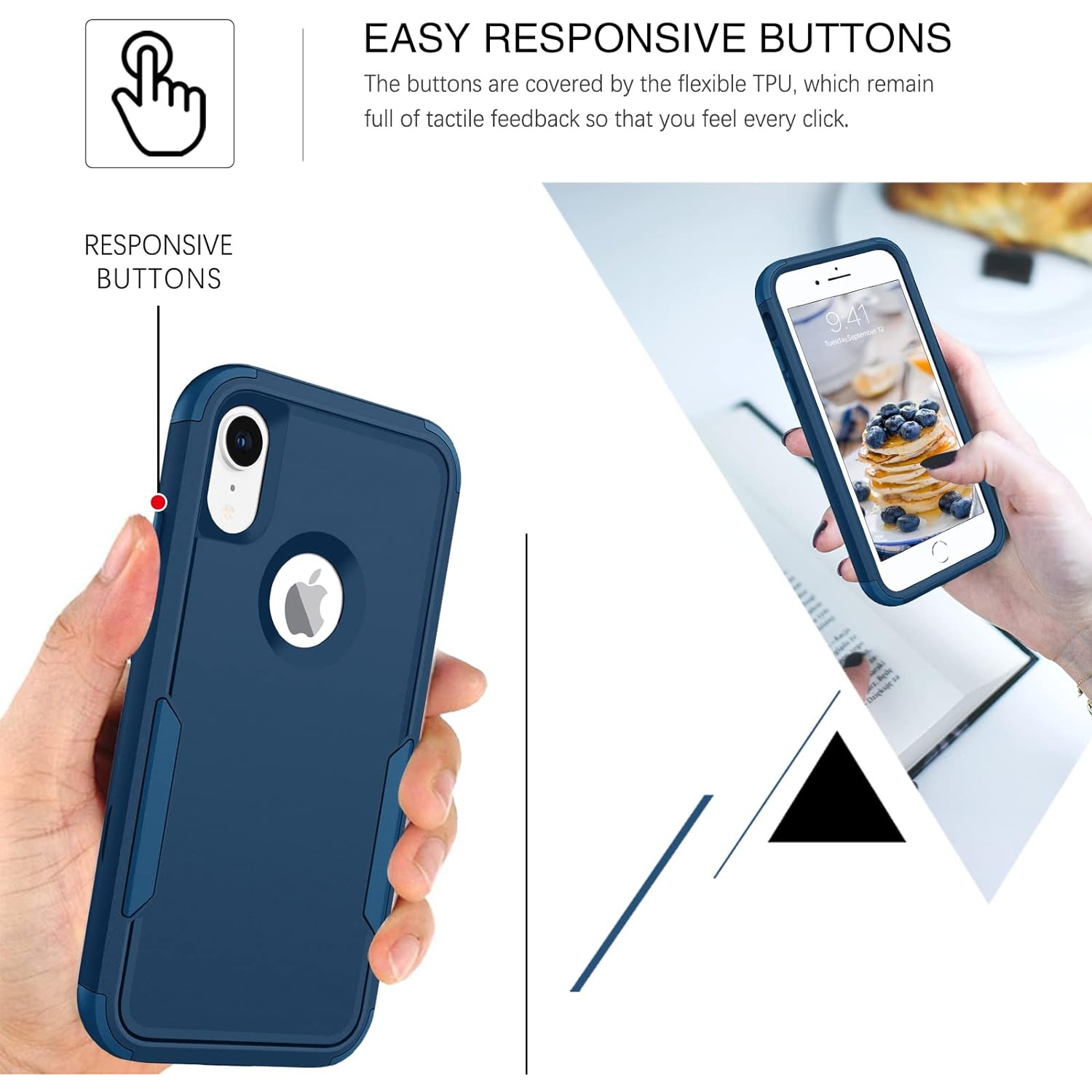 iPhone XR Case, iPhone XR Phone Case, Heavy Duty 3 in 1 Hybrid Hard PC Soft TPU Bumper Rugged Full Body