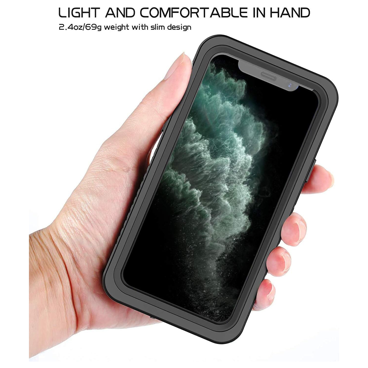 iPhone 11 Pro Waterproof 5.8 Inch Case with Built-in Screen Protector Shockproof Snowproof Dustproof Cases, IP68