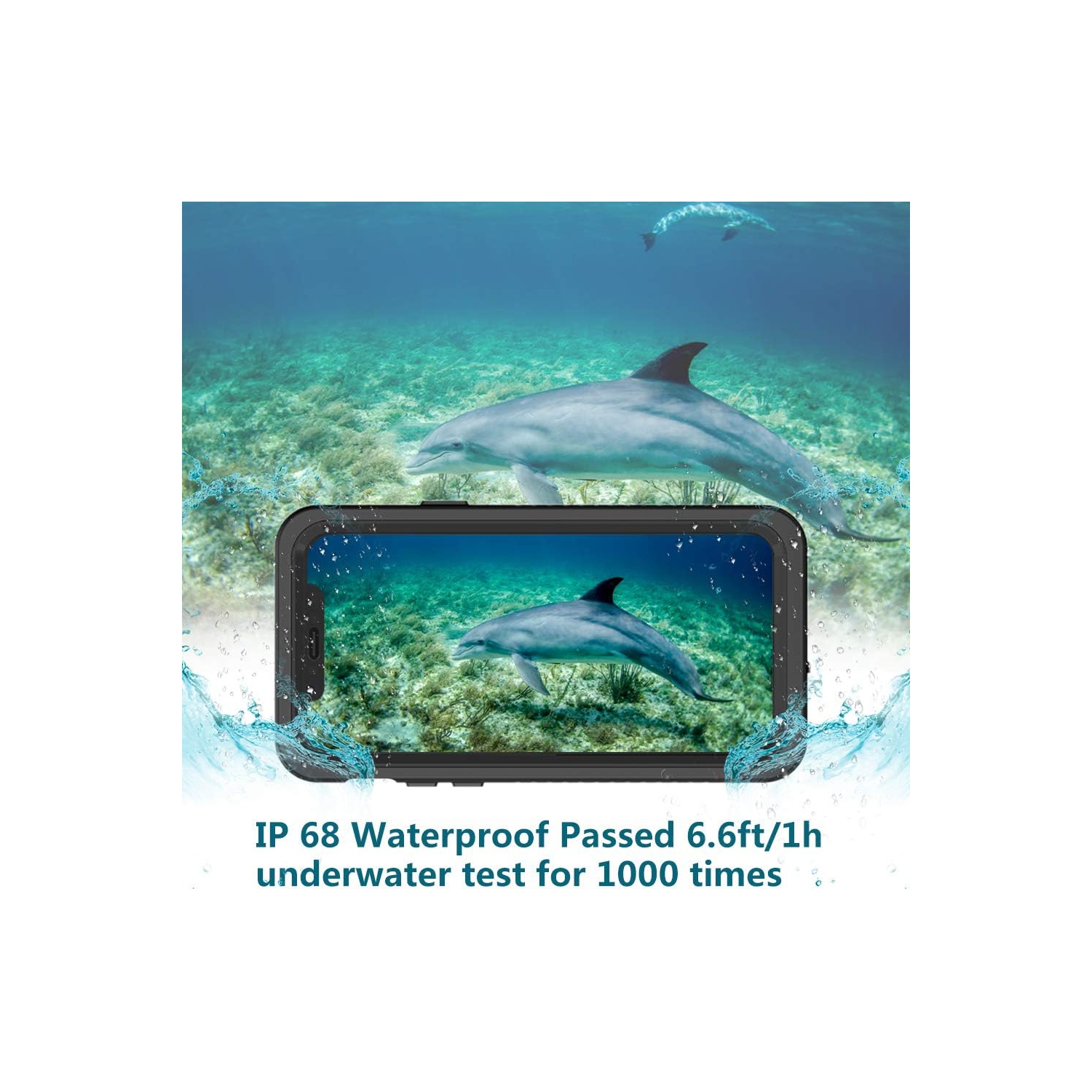 iPhone 11 Pro Waterproof 5.8 Inch Case with Built-in Screen Protector Shockproof Snowproof Dustproof Cases, IP68