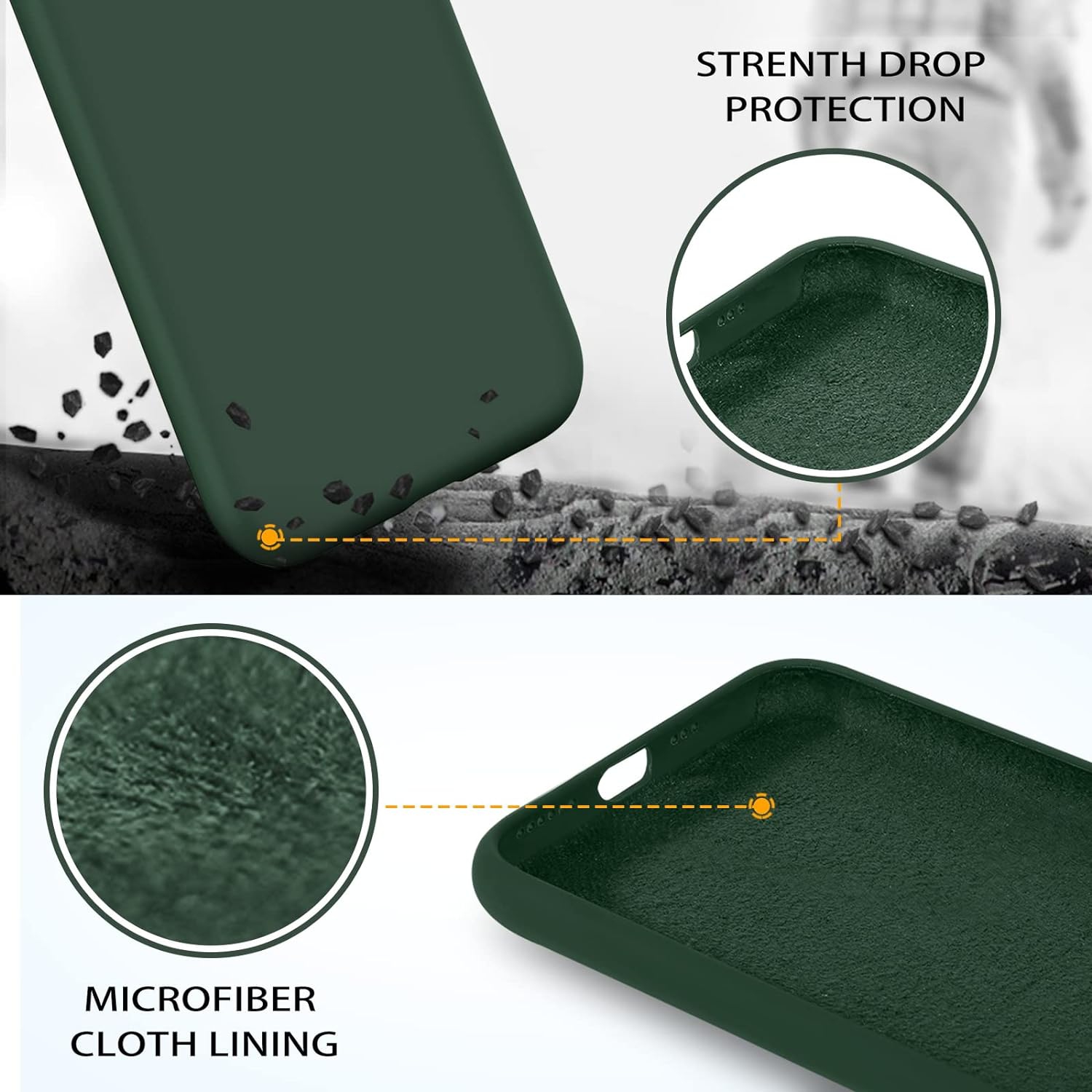 iPhone 11 Pro Case, Liquid Silicone Soft Gel Rubber Slim Cover with Microfiber Cloth Shockproof Anti Scratch