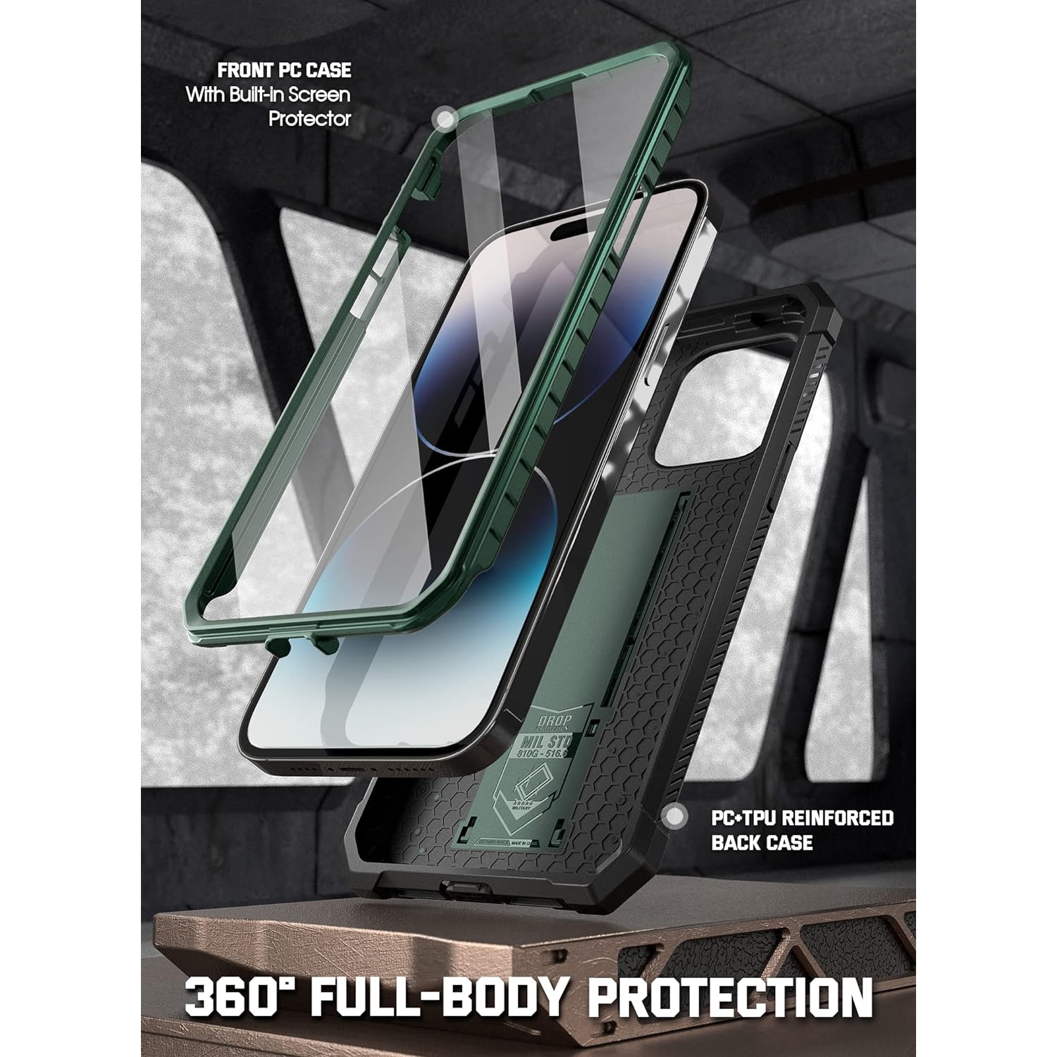 Compatible avec l'étui iPhone 14 Pro Max, l'étui de téléphone Spartan pour iPhone 14 Pro Max et le modèle Full Body Rugged Premium