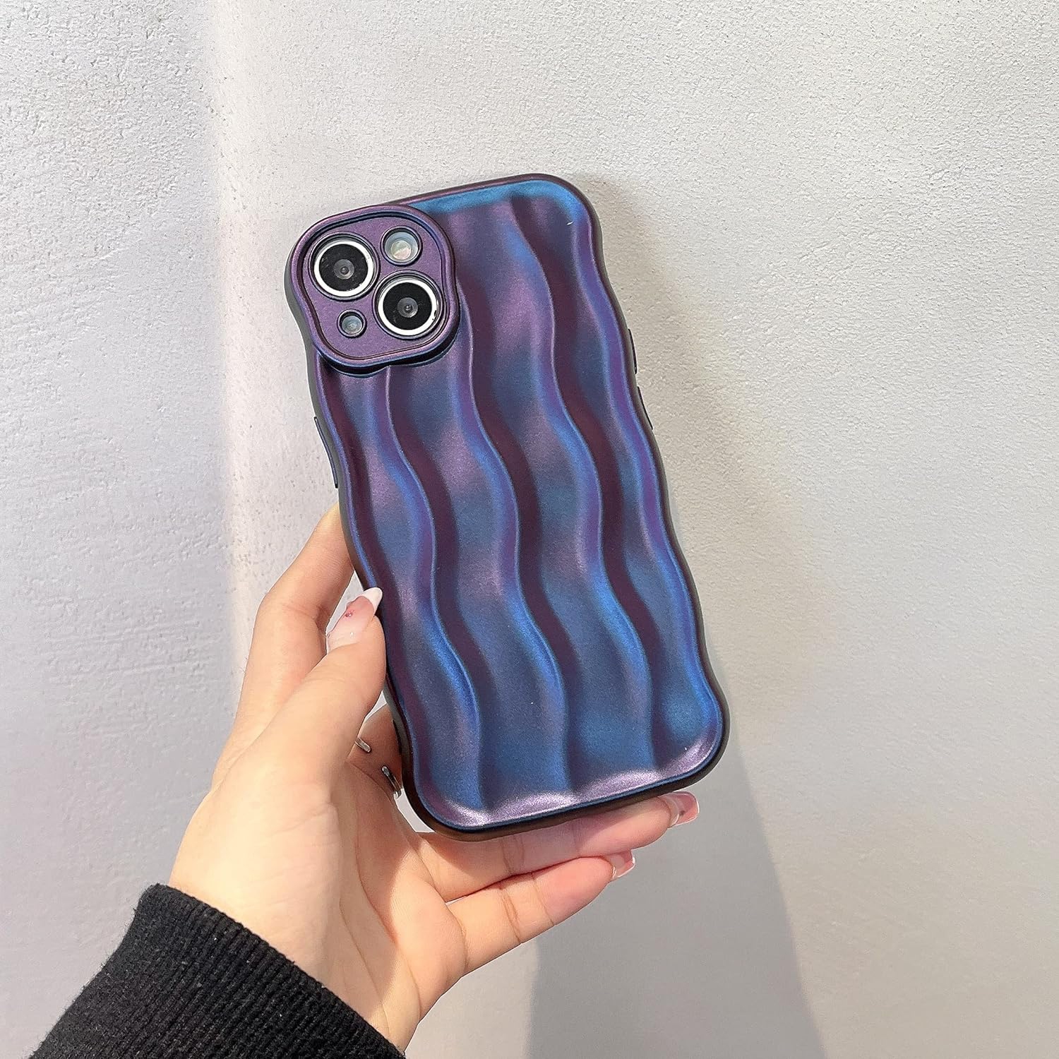 Designed for iPhone 14 Pro Case,Water Ripple Pattern Curly Wave Frame Soft Cute Phone Cover for Men Women Girls,