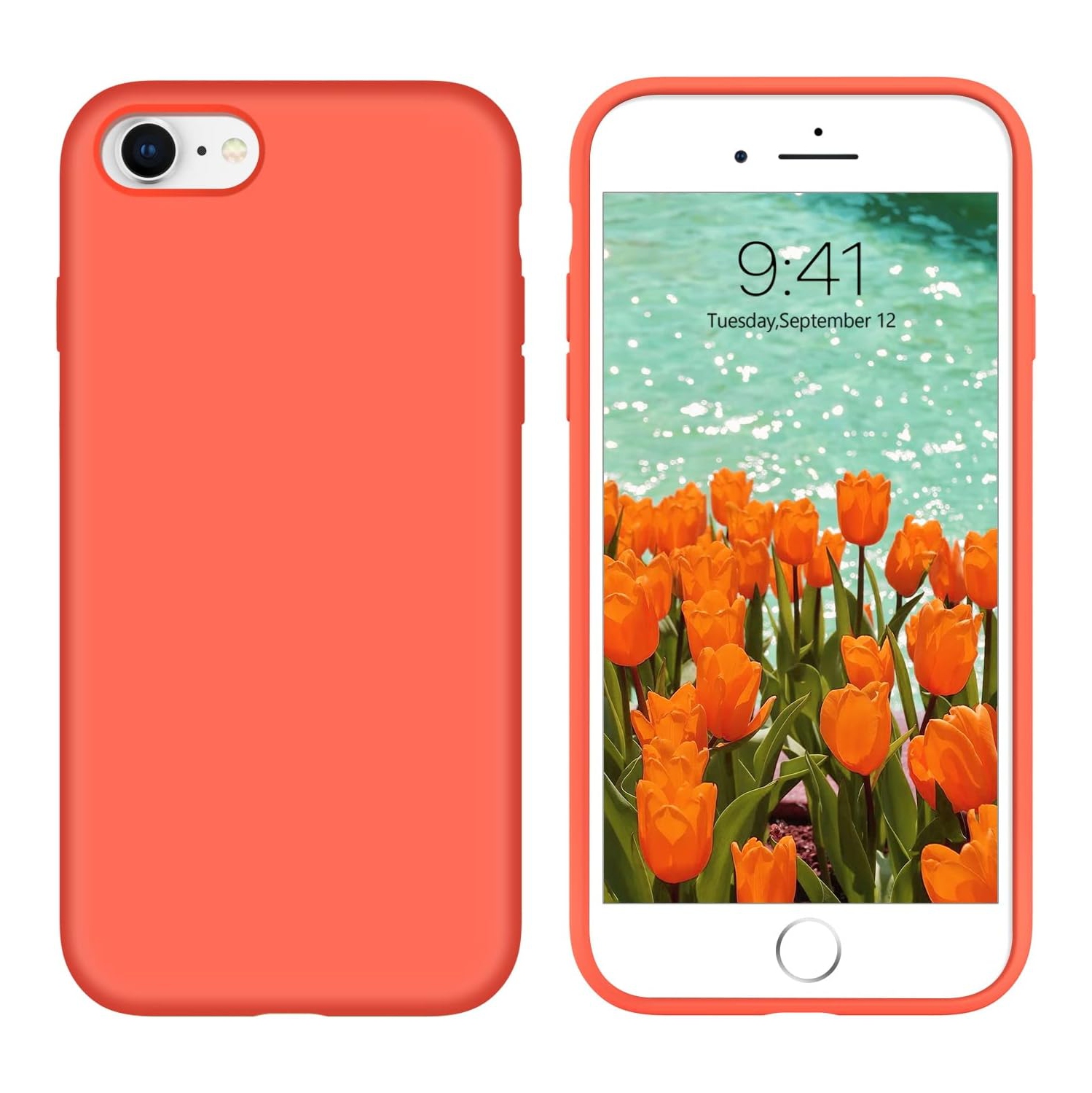 iPhone SE 2022 Case,iPhone SE 2020 Case,iPhone 8/7 Case,Liquid Silicone Soft Gel Rubber with Microfiber Cloth