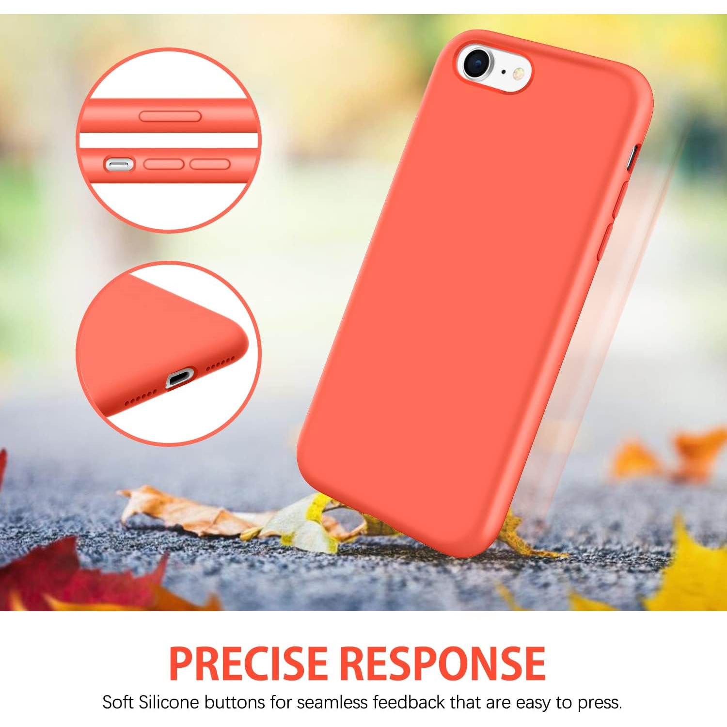 iPhone SE 2022 Case,iPhone SE 2020 Case,iPhone 8/7 Case,Liquid Silicone Soft Gel Rubber with Microfiber Cloth