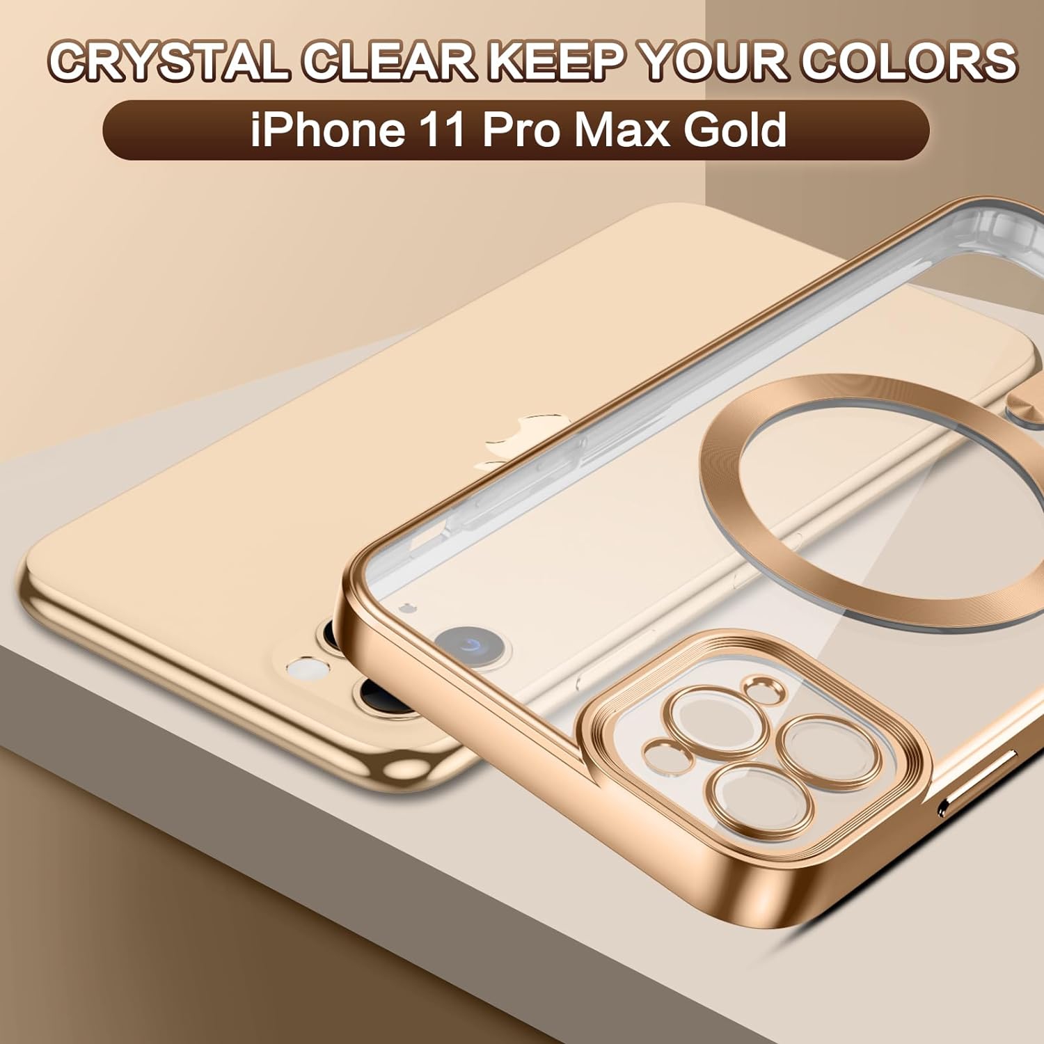 Magnetic Case for iPhone 11 Pro Max Compatible with Magsafe,Transparent iPhone 11 Pro Max Case Slim Cover Full