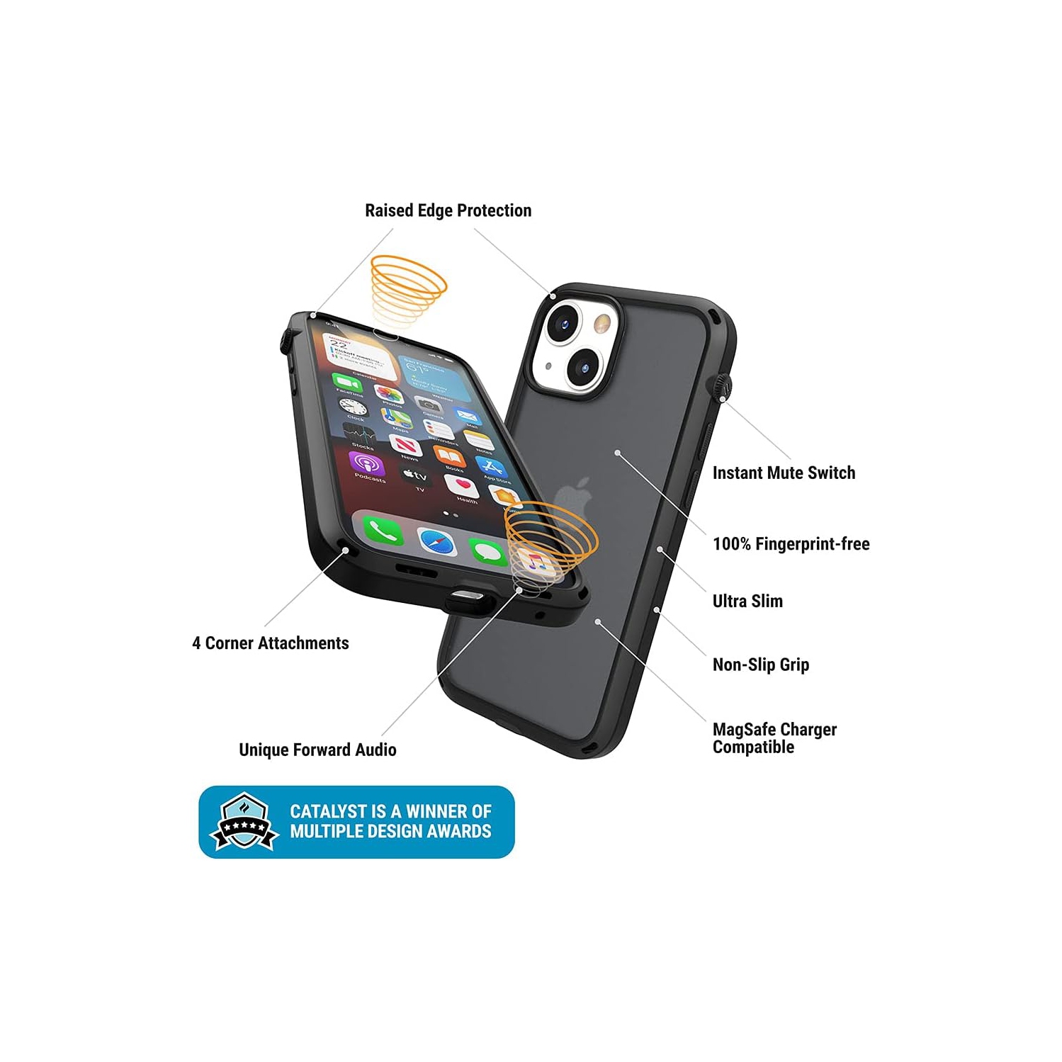 iPhone 13 Mini Case Influence Series Slim Case, Finger-Print Safe Cases, Drop Proof Phone, with Lanyard