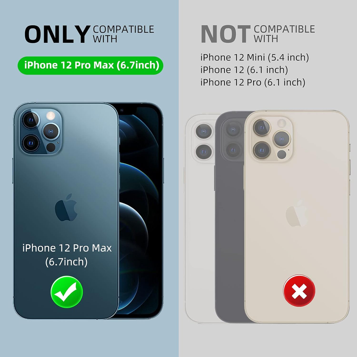 Waterproof Case for iPhone 12 Pro Max, Heavy Duty Military Grade Armor Metal Case, Full Body Protective