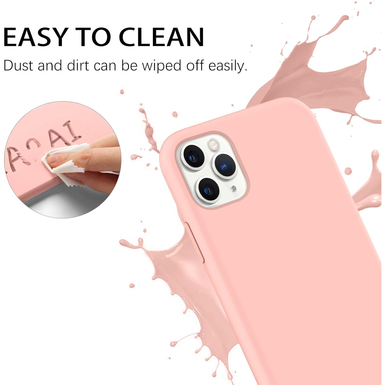 iPhone 11 Pro Max Case, Liquid Silicone Soft Rubber Sim Cover with Microfiber Cloth Lining Cushion Shockproof