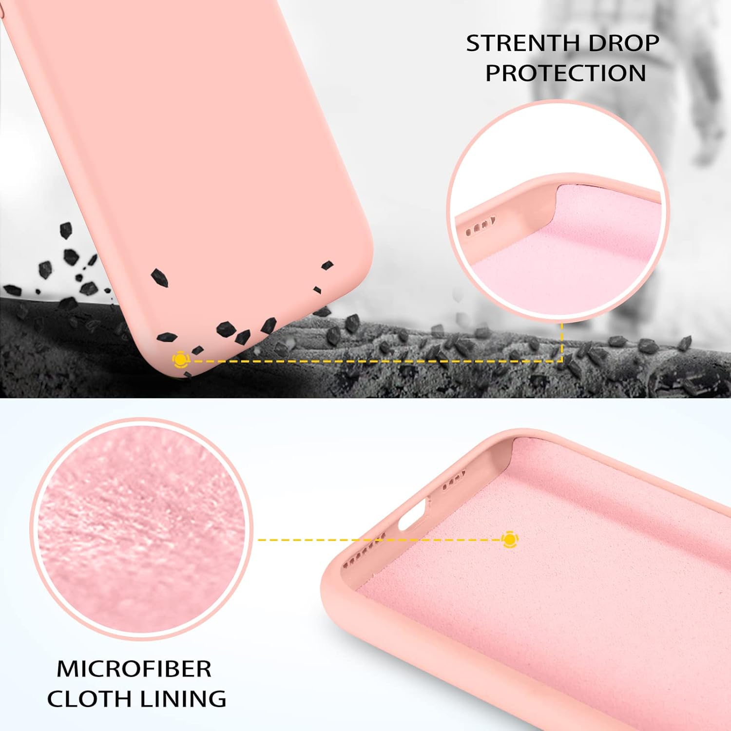 iPhone 11 Pro Max Case, Liquid Silicone Soft Rubber Sim Cover with Microfiber Cloth Lining Cushion Shockproof
