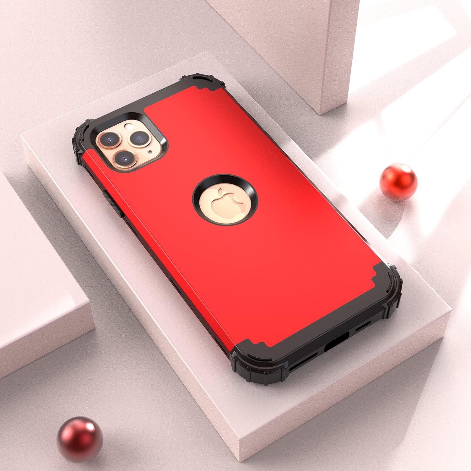 iPhone 11 Pro Max Case with Tempered Glass,Hybrid 3 in 1 Shockproof Slim Fit Heavy Duty Protection Hard PC Cover