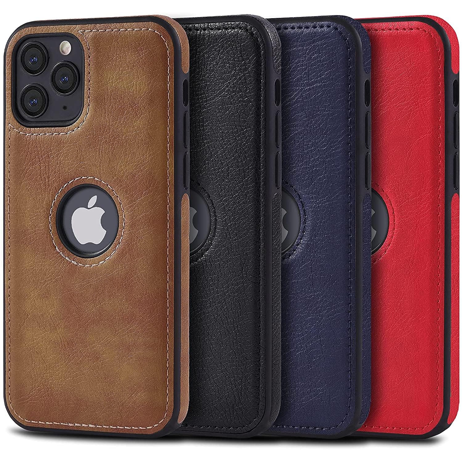 Compatible with iPhone 11 Pro Max Case Premium Leather TPU Hybrid Case Cover