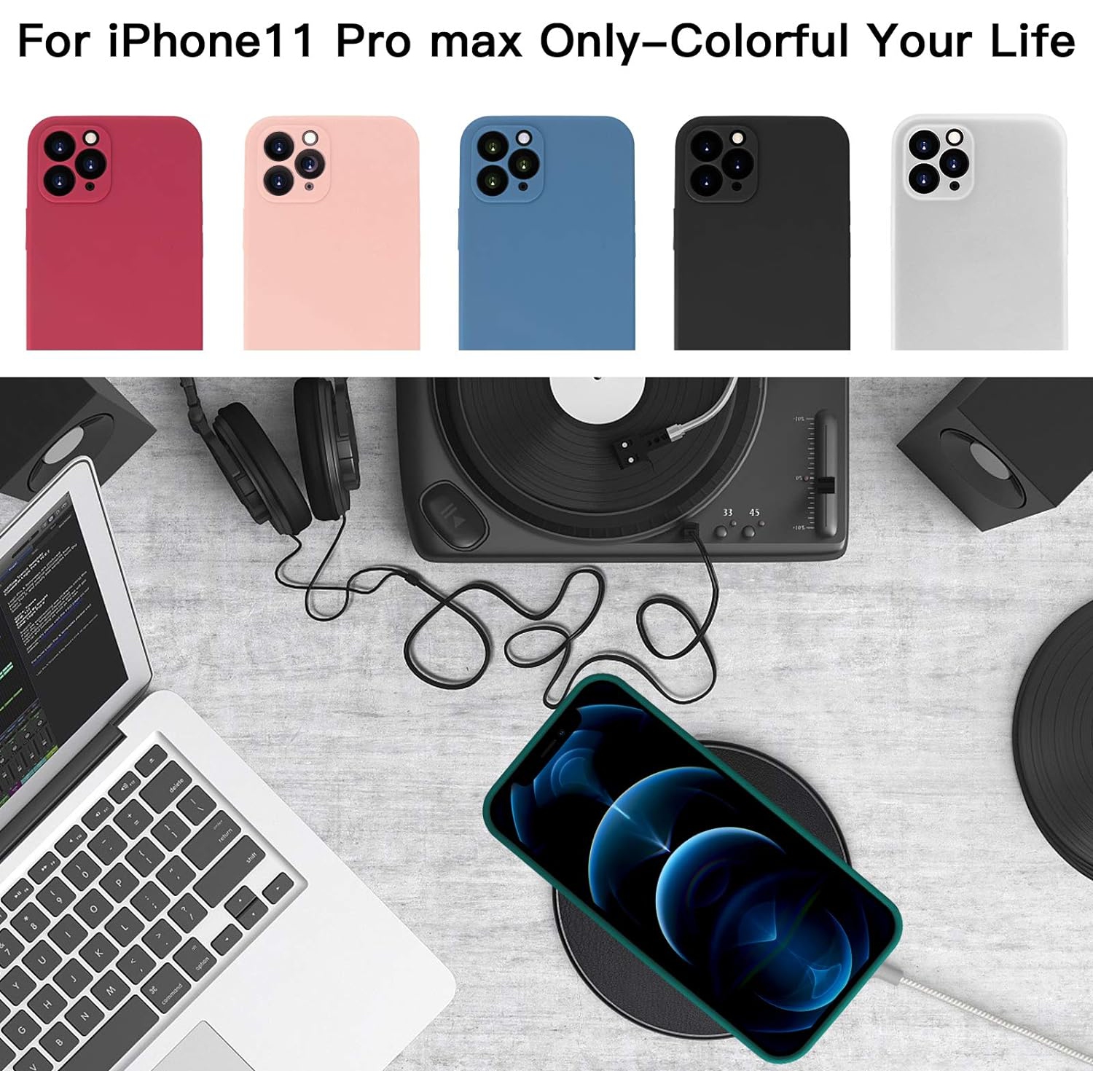 iPhone 11 Pro Max Case Compatible with iPhone 11 Pro Max Matte Silicone Gel Cover with Full Body Protection