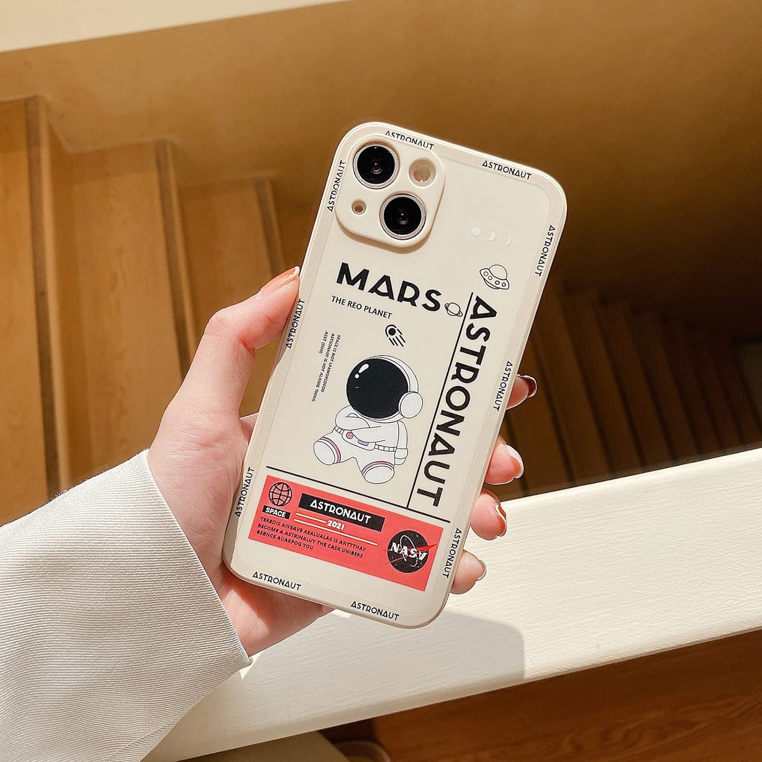 for iPhone 12 Pro Max Cute Case, Cool Cartoon Astronaut Space Rocket Design Stylish Bumper Soft TPU Rubber