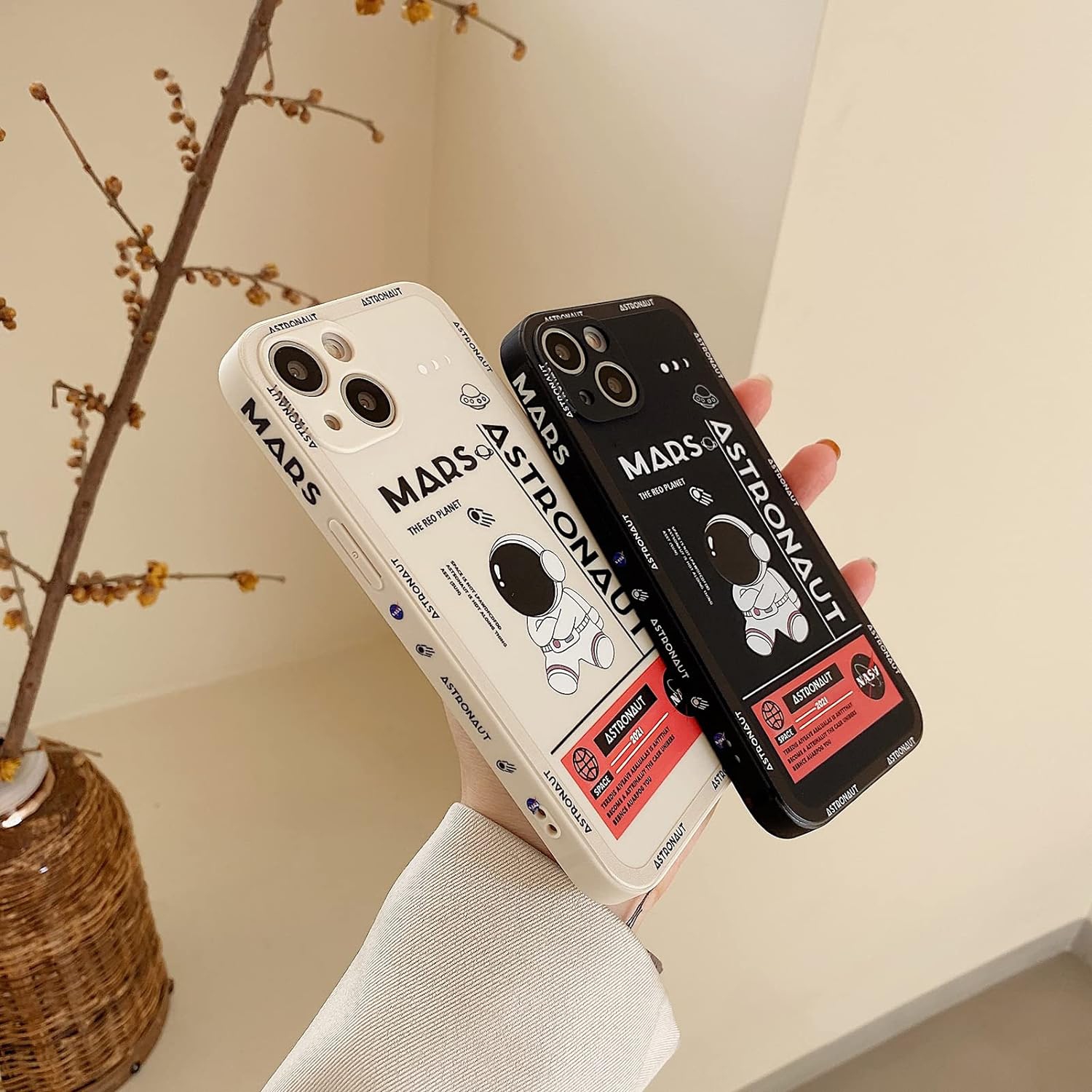 for iPhone 12 Pro Max Cute Case, Cool Cartoon Astronaut Space Rocket Design Stylish Bumper Soft TPU Rubber