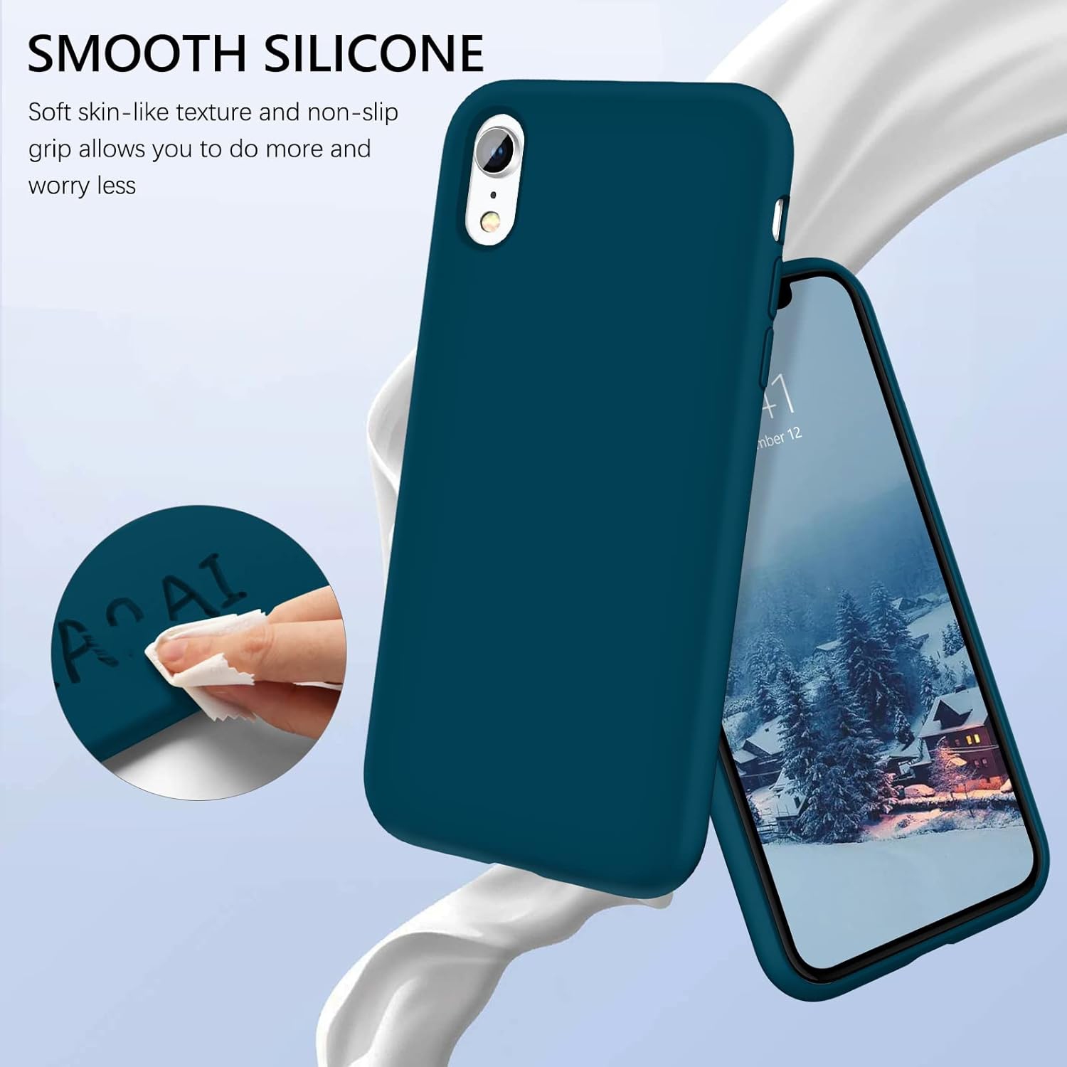 Case for iPhone XR, iPhone XR Case Liquid Silicone Soft Gel Rubber Slim Lightweight Microfiber Lining Cushion