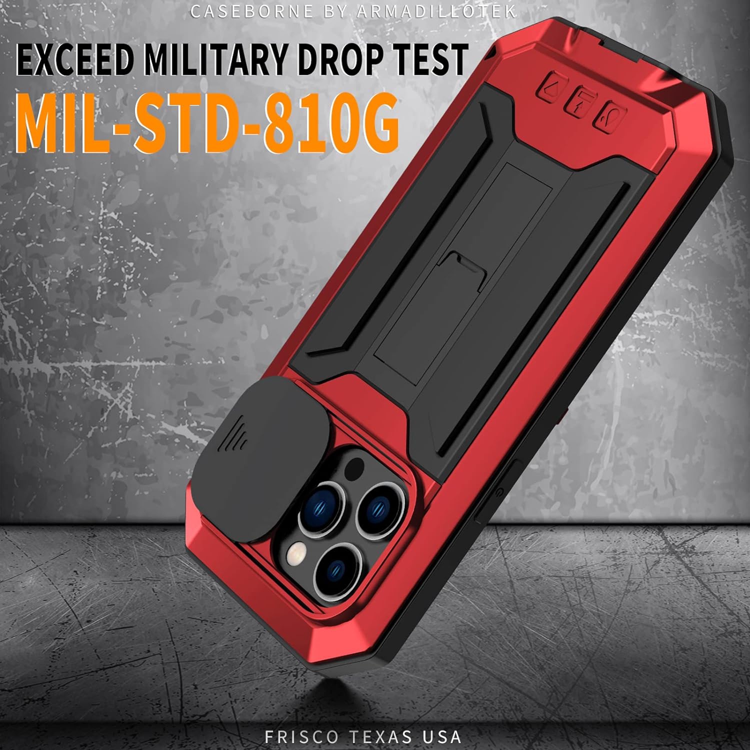 for iPhone 14 Pro Max Case,Shockproof Hard Case Aluminum Metal Gorilla Glass Military Heavy Duty Sturdy Protector Cover