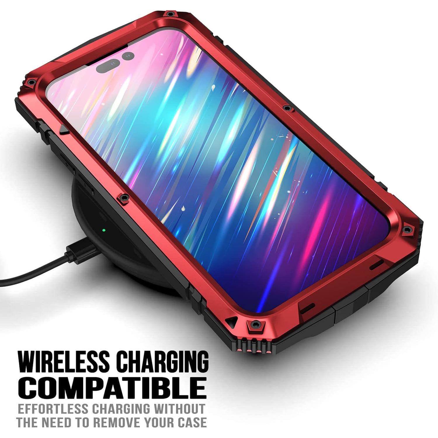 for iPhone 14 Pro Max Case,Shockproof Hard Case Aluminum Metal Gorilla Glass Military Heavy Duty Sturdy Protector Cover