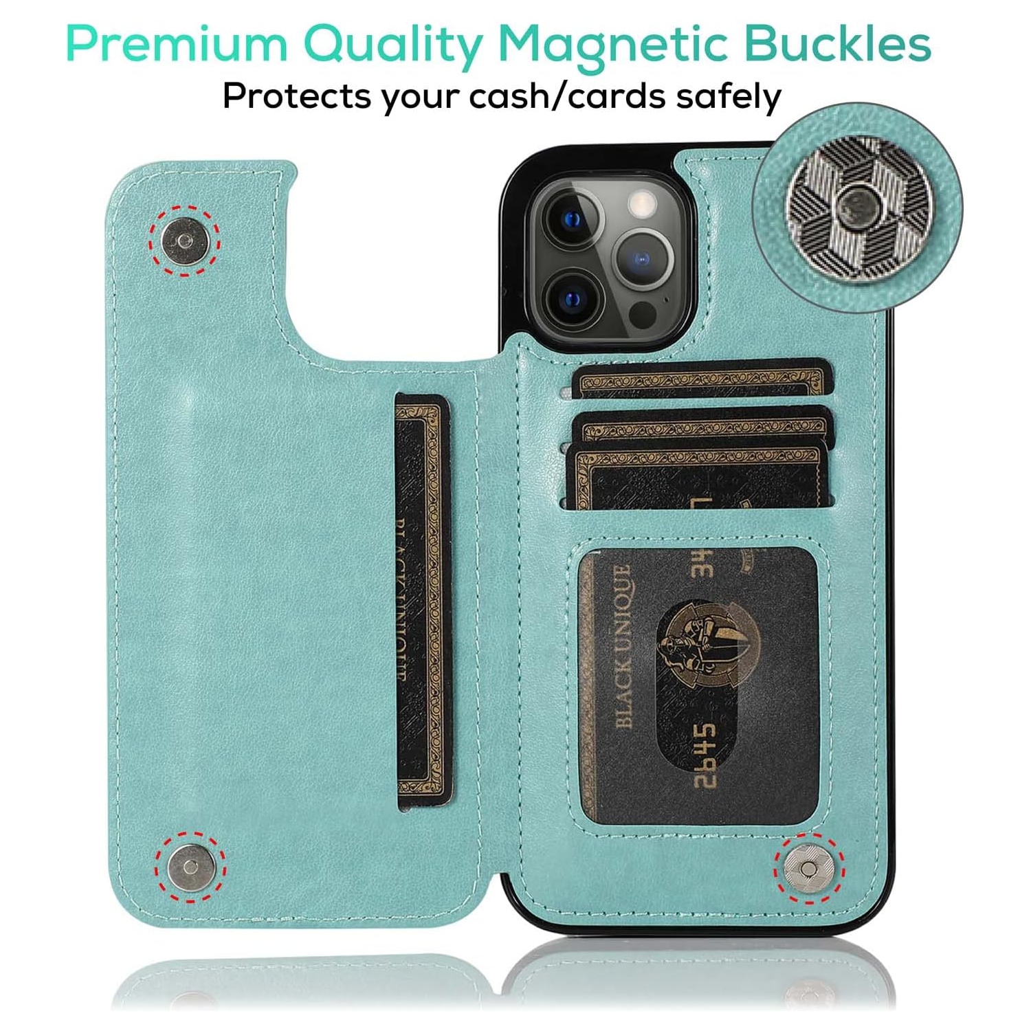 for iPhone 11 Pro Case, Embossed Butterfly Wallet Phone Case with Card Holder, Kickstand and Magnetic Closure -