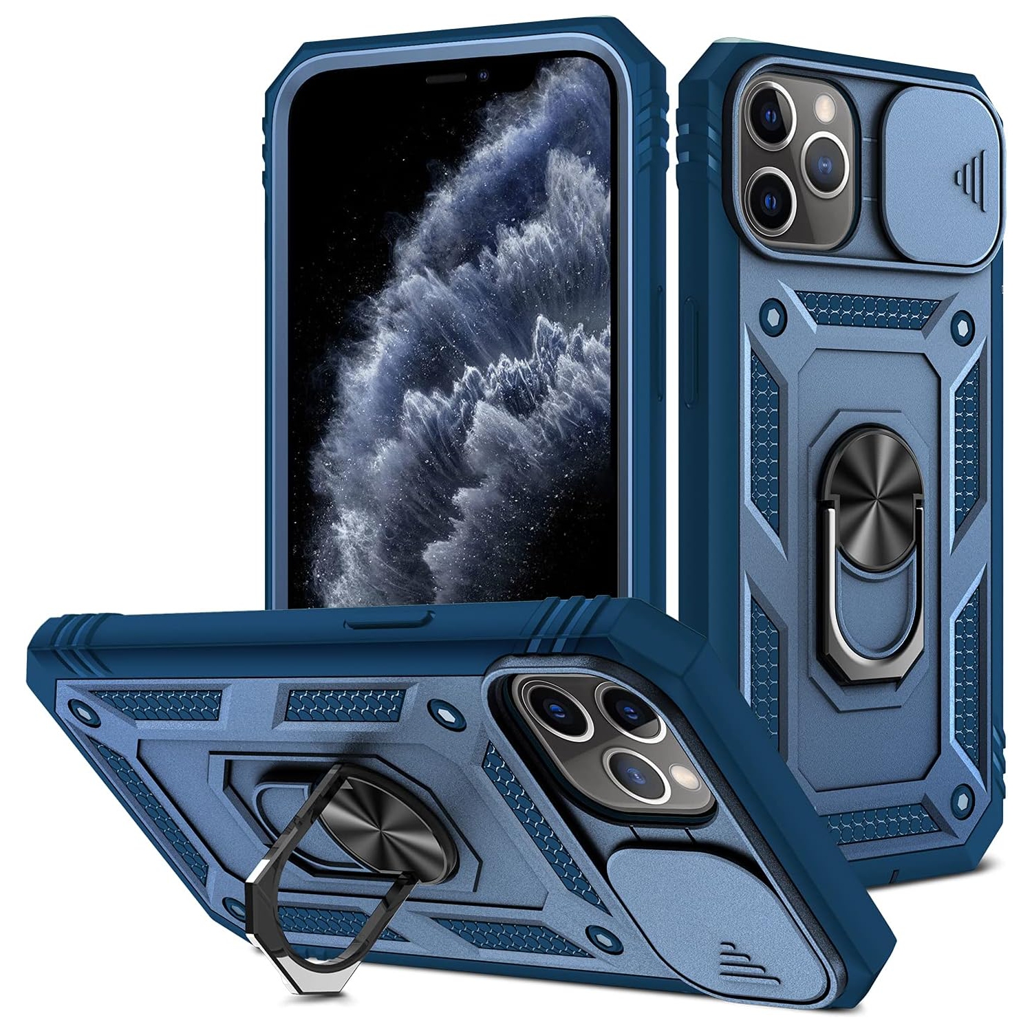 Case for iPhone 11 Pro Max,Silicone Heavy-Duty Tough Rugged Lightweight Shockproof with Bracket Bumper Cover