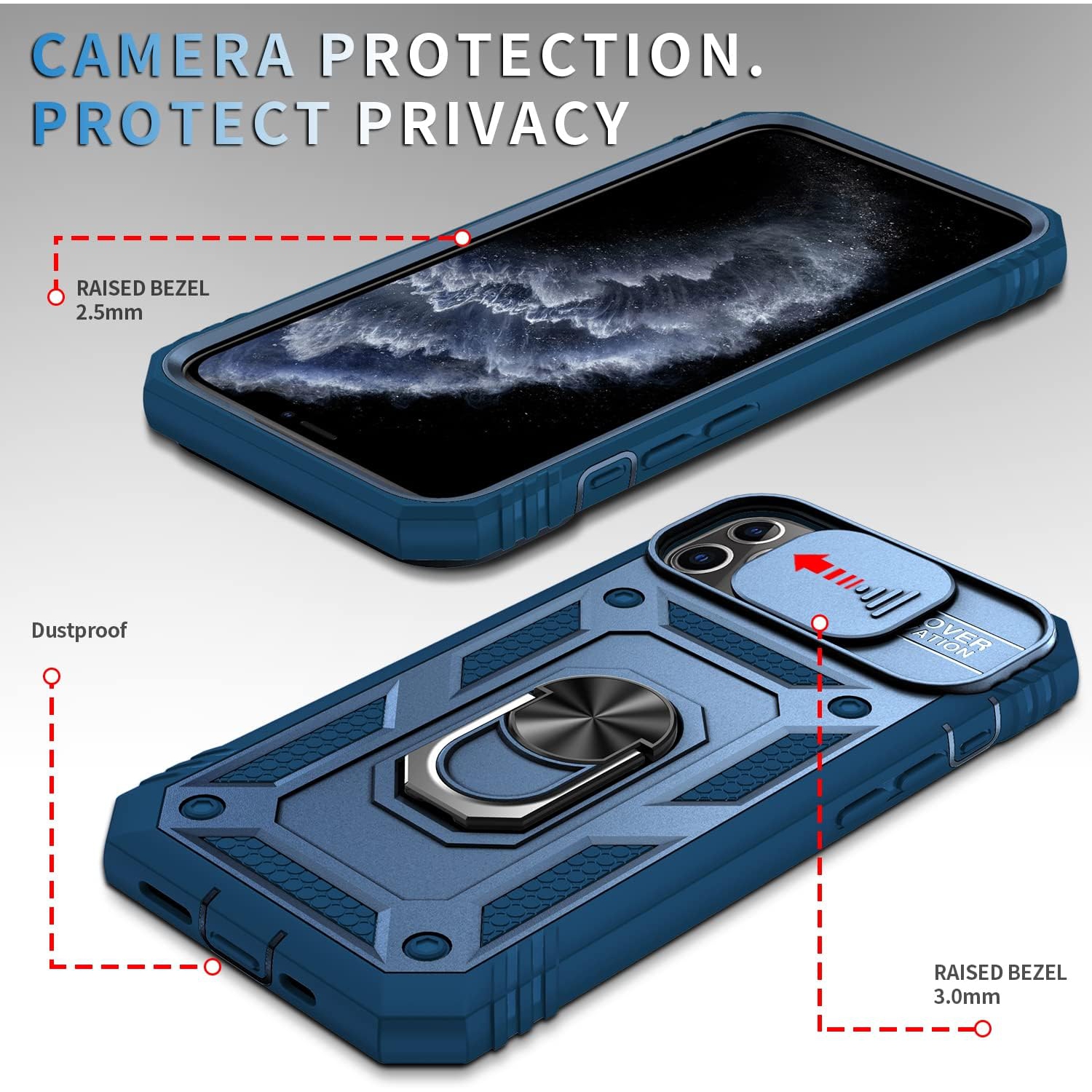 Case for iPhone 11 Pro Max,Silicone Heavy-Duty Tough Rugged Lightweight Shockproof with Bracket Bumper Cover
