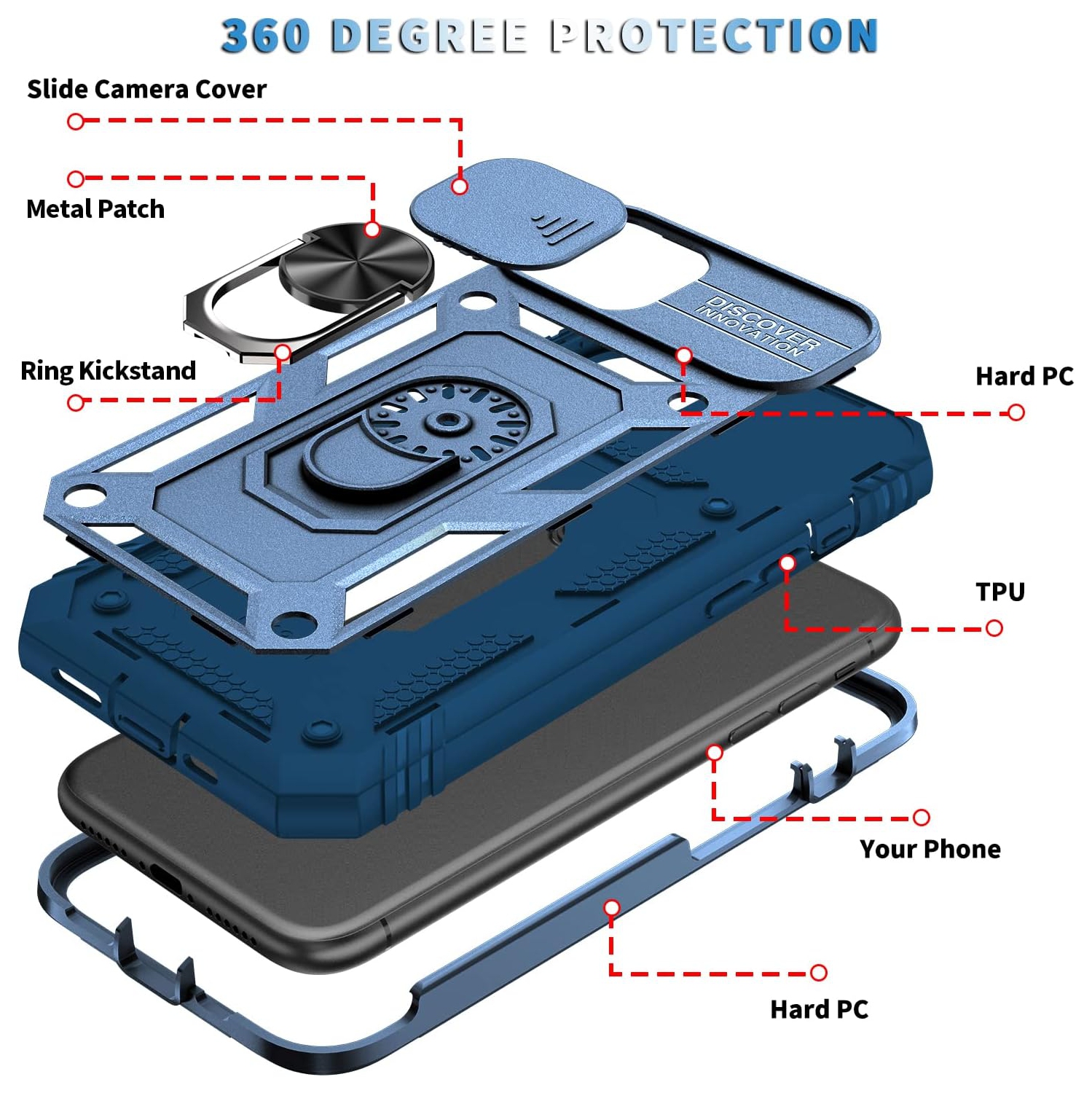 Case for iPhone 11 Pro Max,Silicone Heavy-Duty Tough Rugged Lightweight Shockproof with Bracket Bumper Cover
