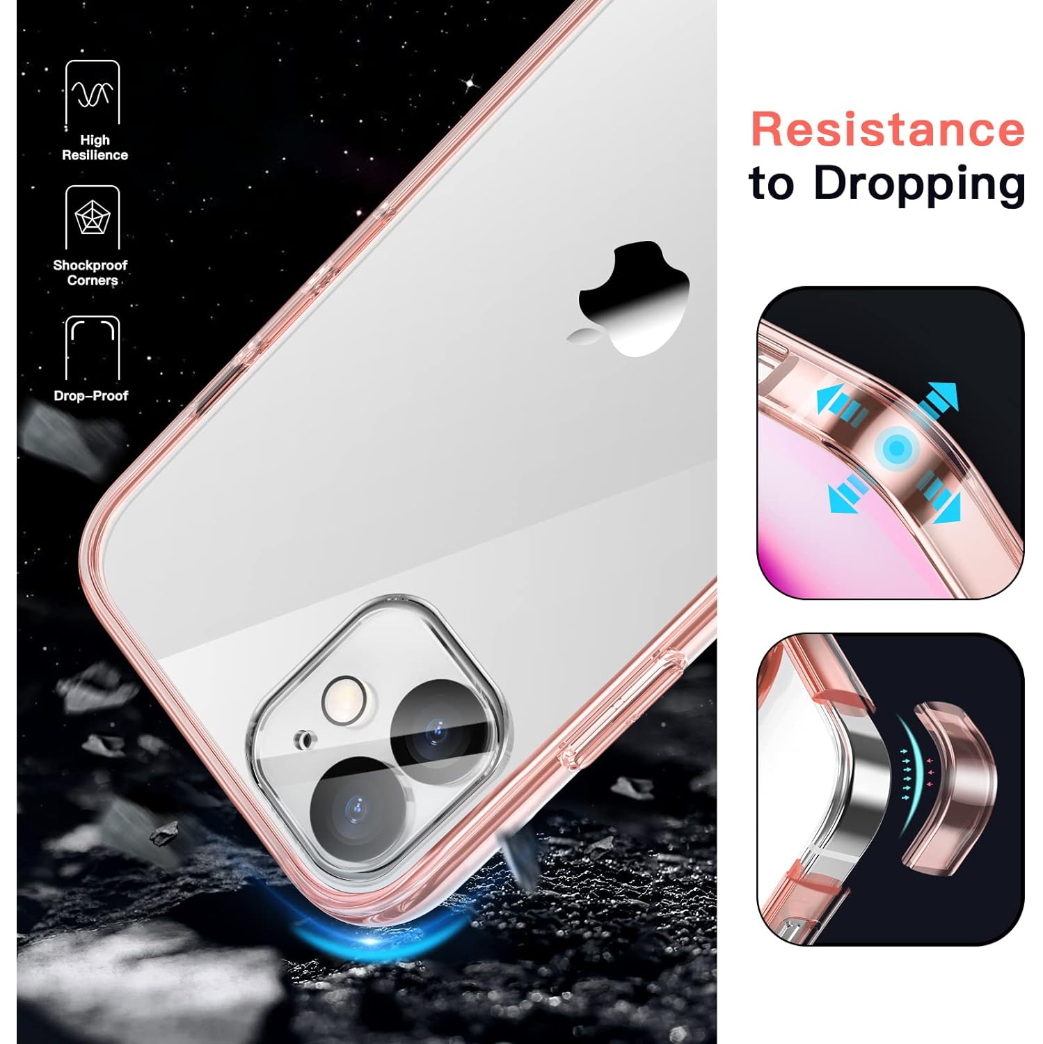 3 in 1 Case for iPhone 12 Mini 5.4-Inch, with 2-Pack Screen Protector and 2-Pack Camera Lens Protector, Full