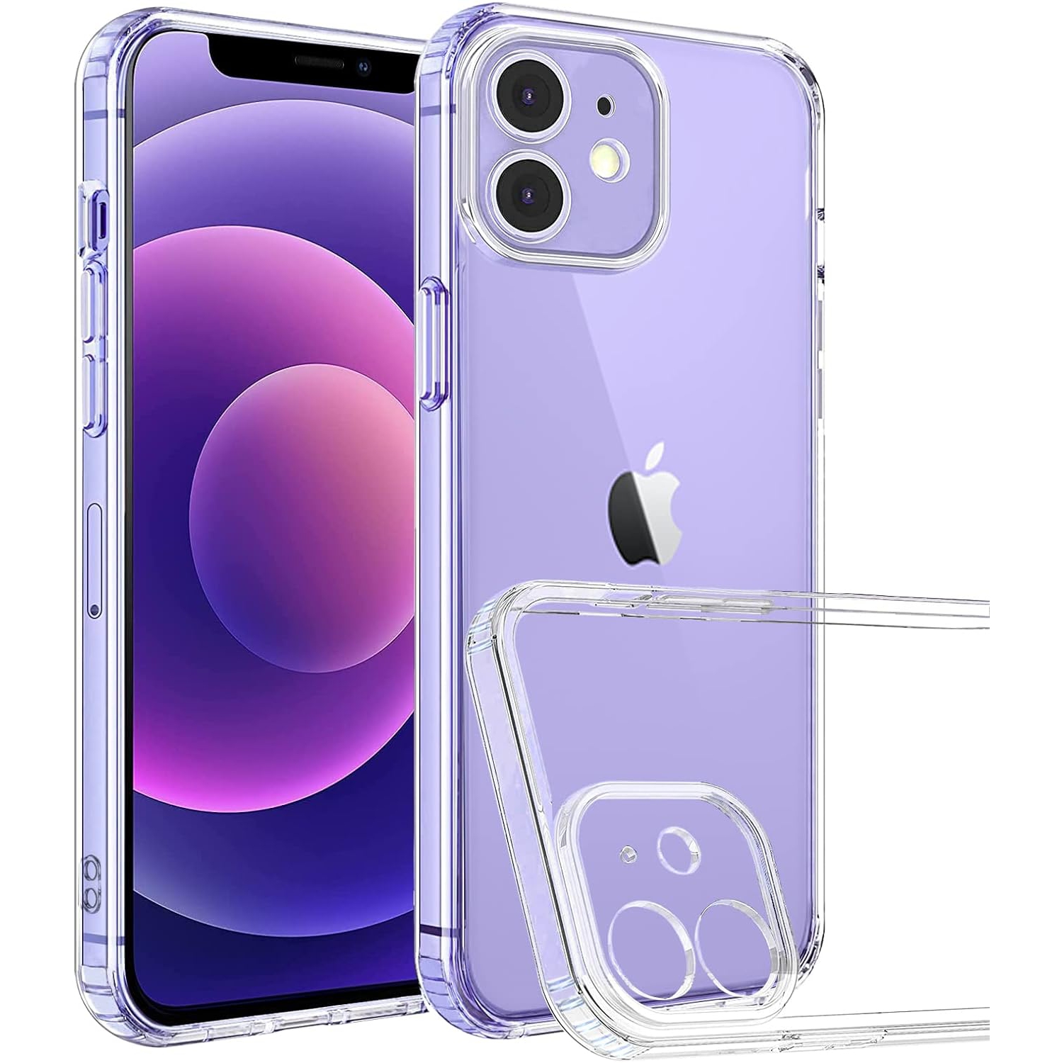 Compatible with iPhone 12 Case Clear Bumper Protective Anti Yellowing Shockproof Slim Fit Non Slip 6.1 Inch