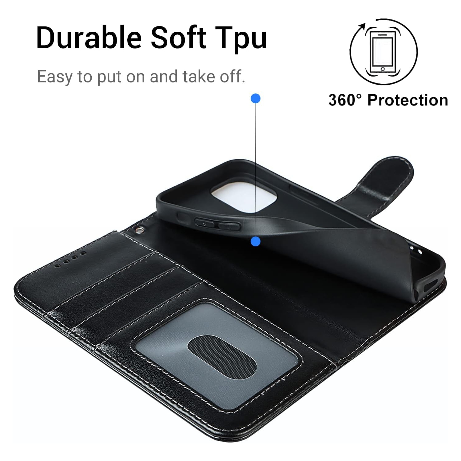 iPhone 12 Mini Wallet Case,Premium Leather Card Holder Card Slot Magnetic Closure Flip Kickstand Women Wallet