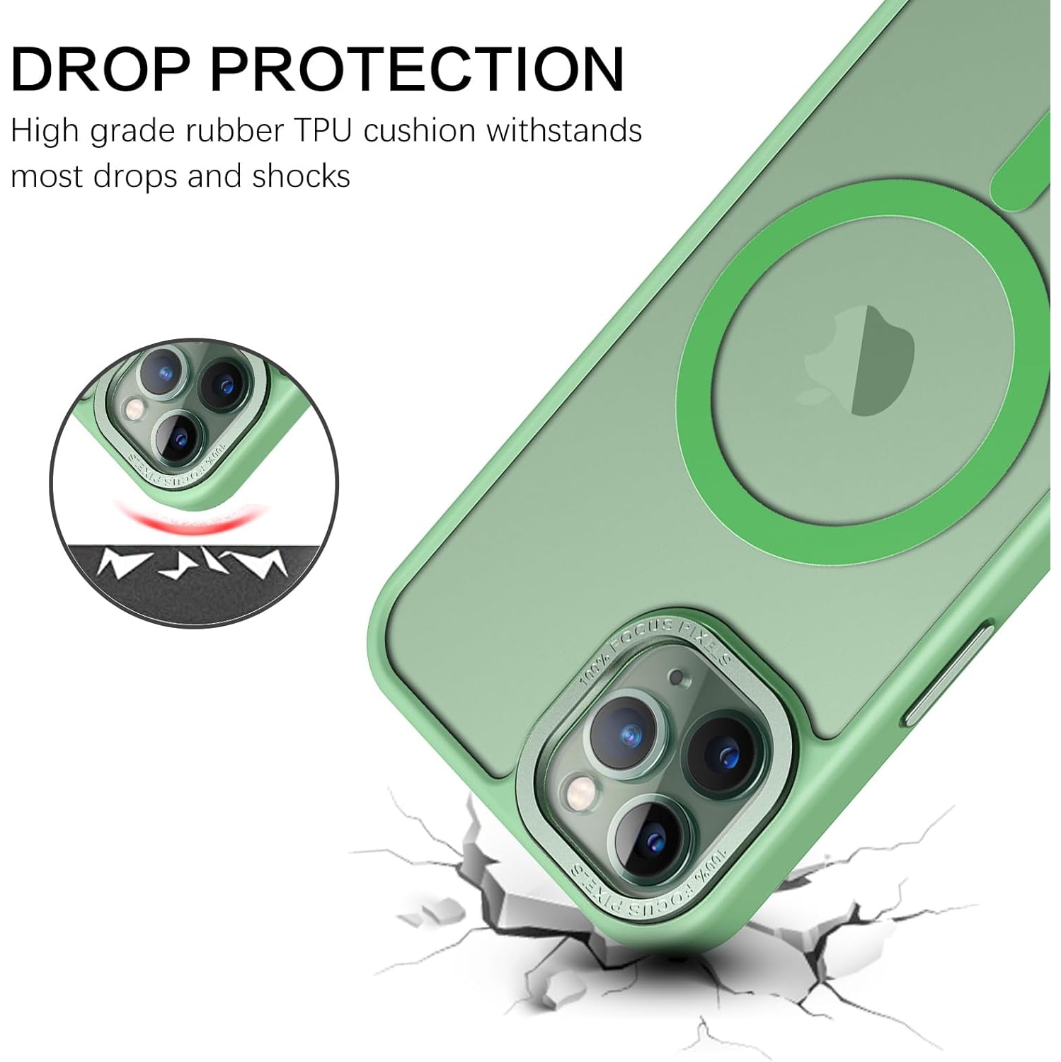 iPhone 11 Pro Max Phone Case,[Compatible with MagSafe] Translucent Matte Slim Shockproof Women Men Girl