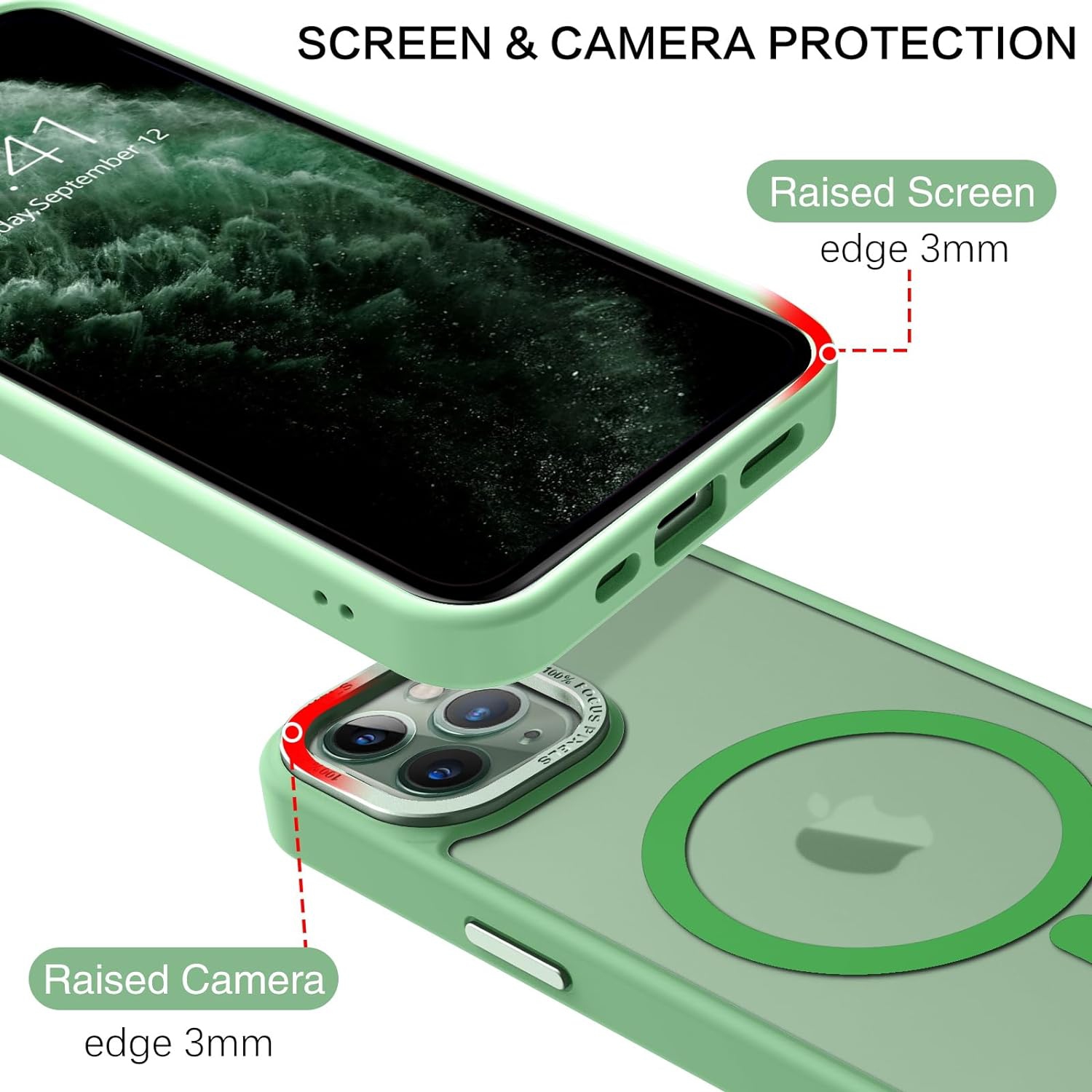 iPhone 11 Pro Max Phone Case,[Compatible with MagSafe] Translucent Matte Slim Shockproof Women Men Girl