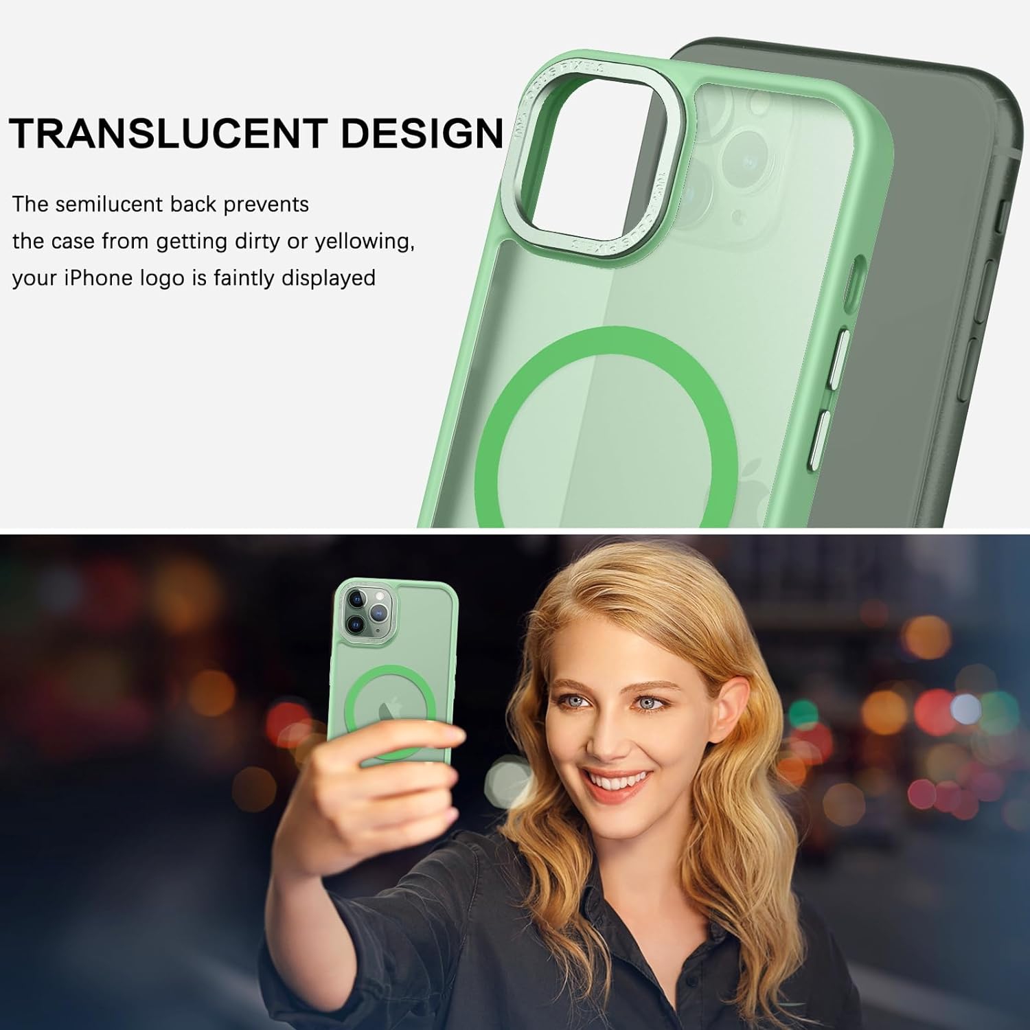 iPhone 11 Pro Max Phone Case,[Compatible with MagSafe] Translucent Matte Slim Shockproof Women Men Girl