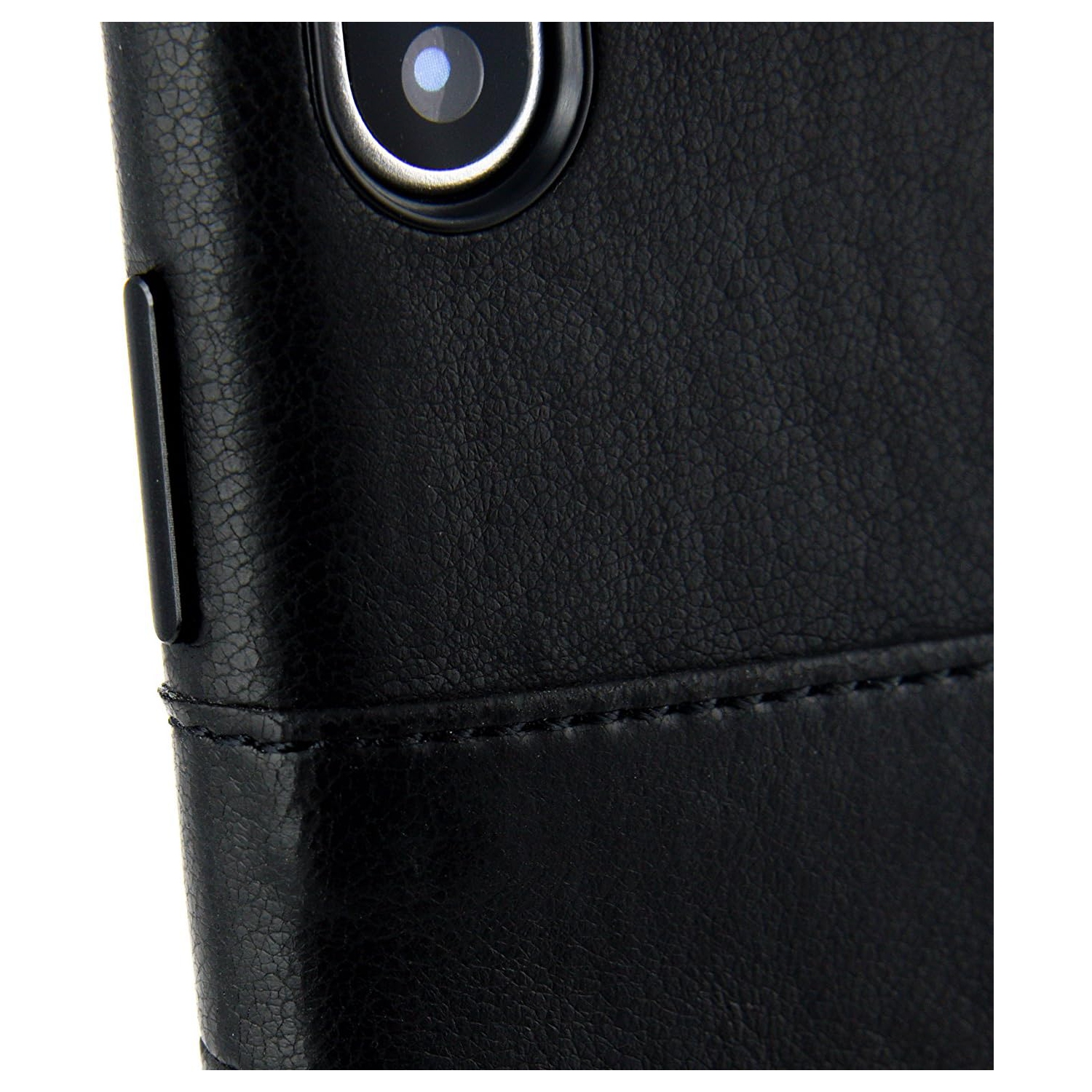 Étui portefeuille Exec pour iPhone X/XS : Porte-cartes en cuir synthétique Vintage mince avec 2 fentes pour cartes, simple