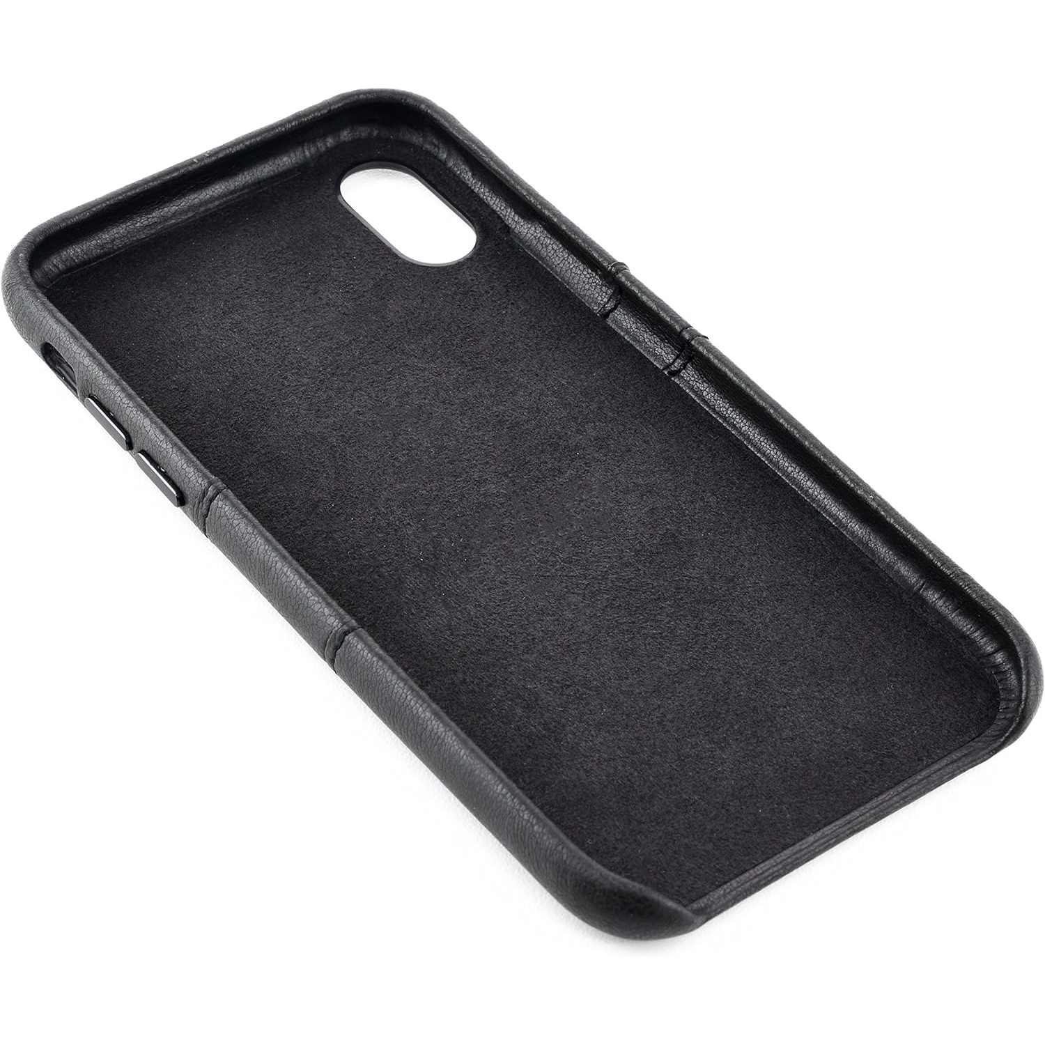 Étui portefeuille Exec pour iPhone X/XS : Porte-cartes en cuir synthétique Vintage mince avec 2 fentes pour cartes, simple