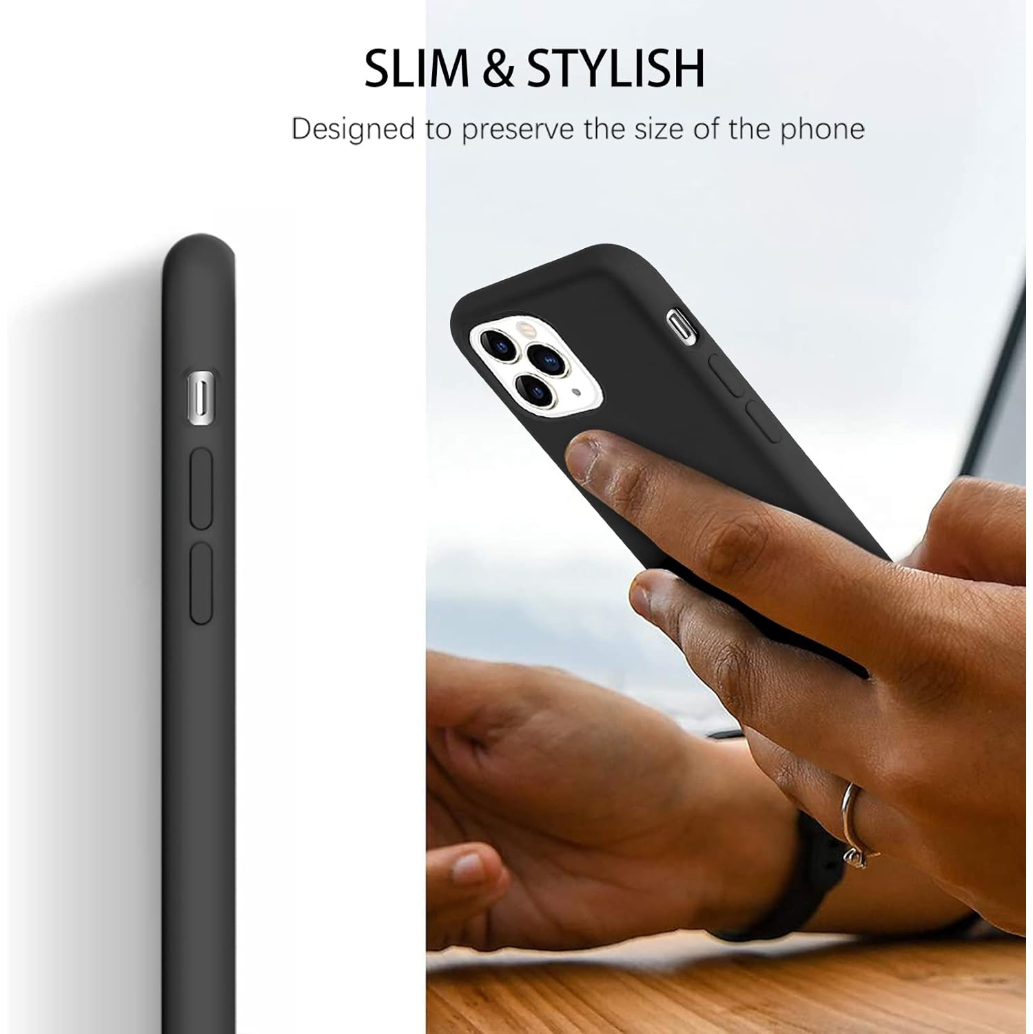 iPhone 11 Pro Max Case, Liquid Silicone Soft Gel Rubber Sim Cover with Microfiber Cloth Lining Cushion