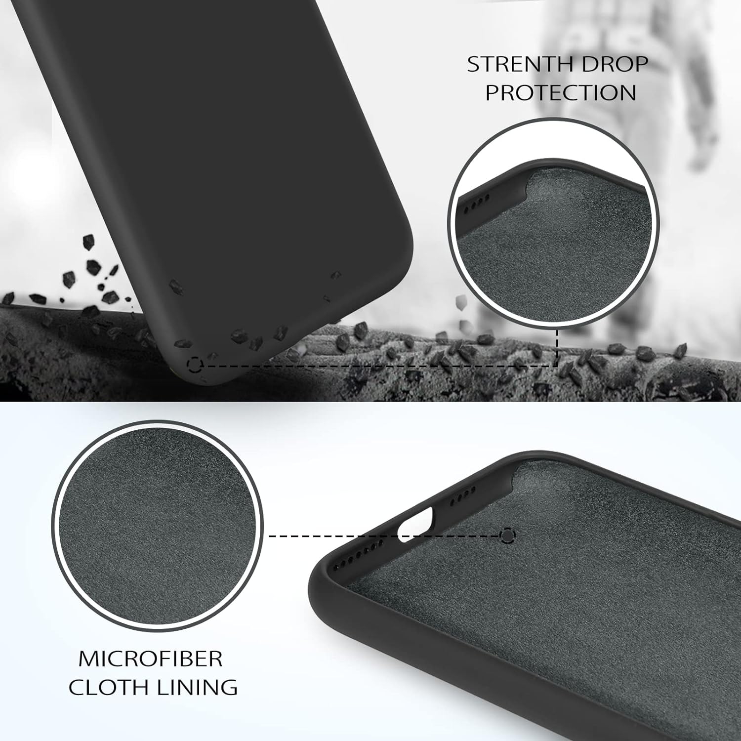 iPhone 11 Pro Max Case, Liquid Silicone Soft Gel Rubber Sim Cover with Microfiber Cloth Lining Cushion