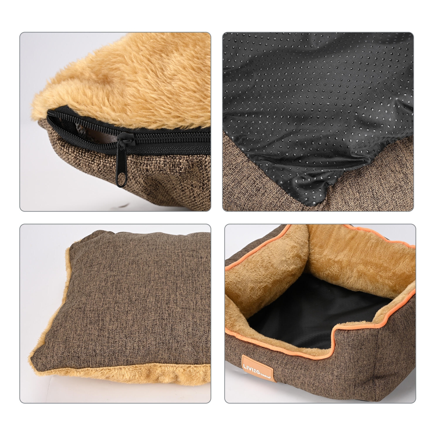 Lits pour chiens en velours ultra doux pour petits chiens, coussins lavables et réversibles pour lits d'animaux pour chiens matelas de couchage